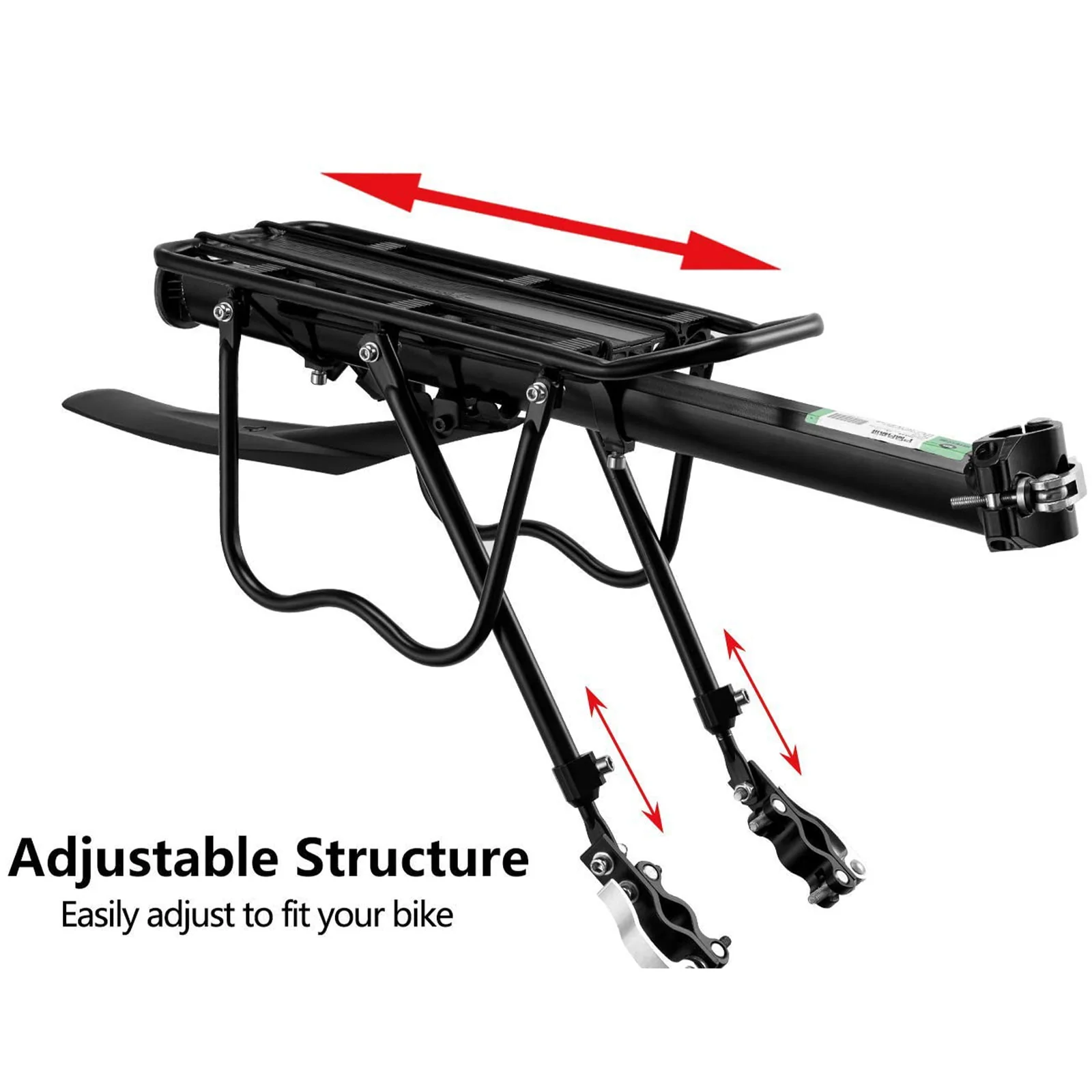 ROCKBROS Rear Pannier Bike Rack with Fender & Reflector - Image 3