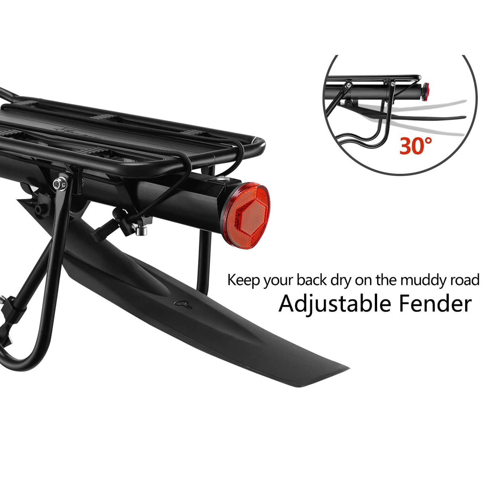 ROCKBROS Rear Pannier Bike Rack with Fender & Reflector - Image 6