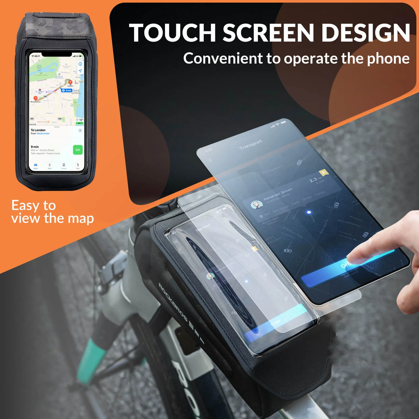 Bike Phone Mount Top Tube Bag 1.7L - Image 10
