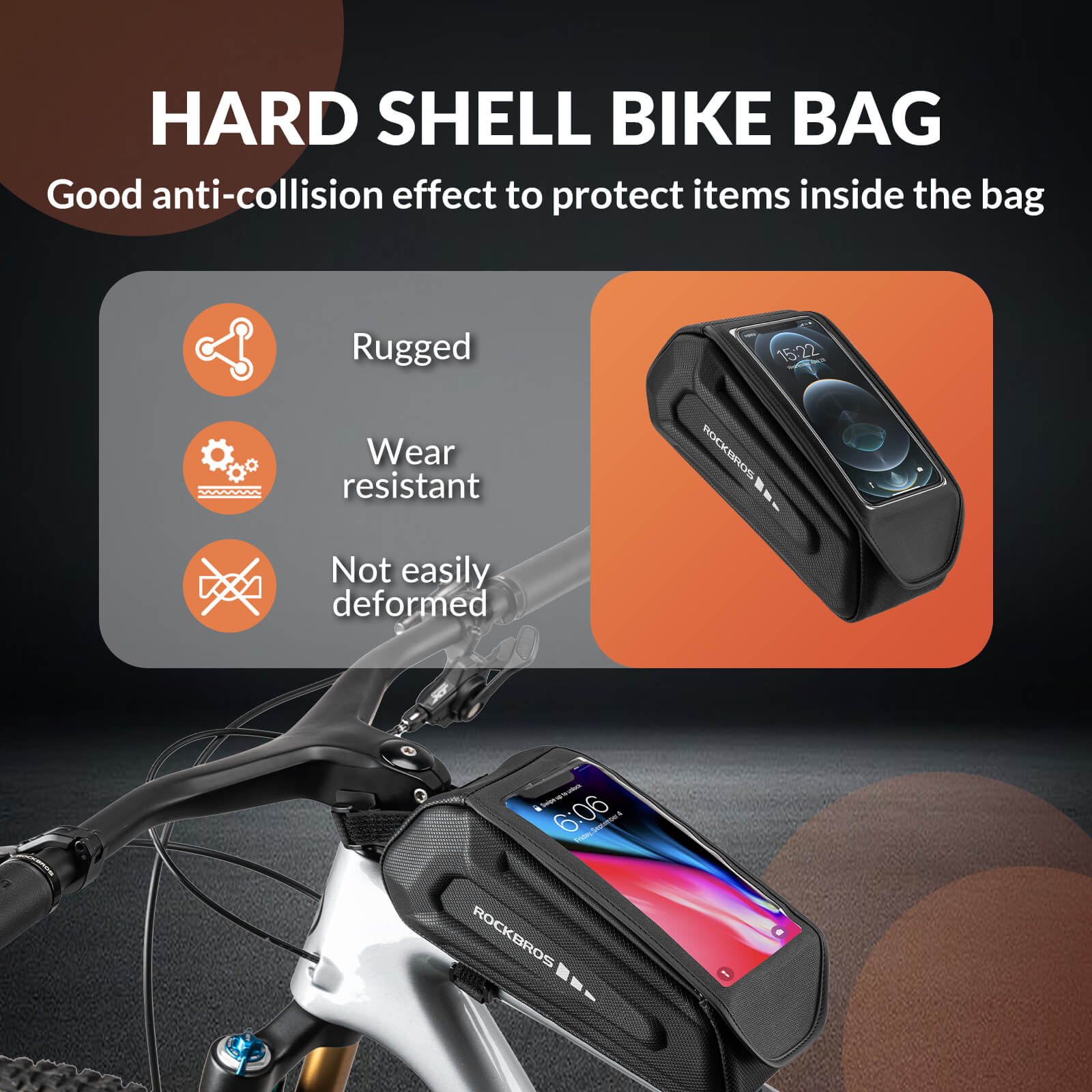 Bike Phone Mount Top Tube Bag 1.7L - Image 7