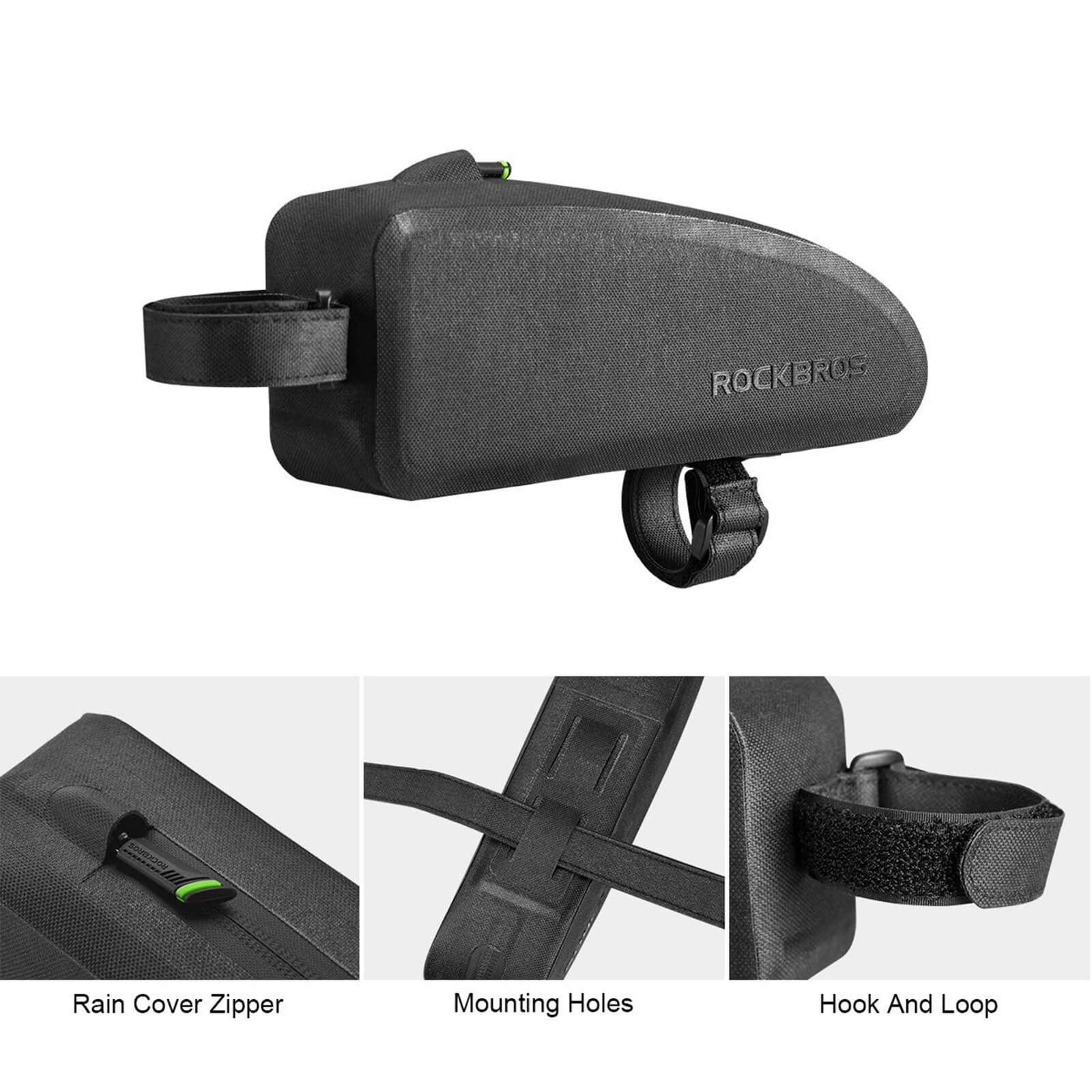 ROCKBROS Bike Frame Bag Waterproof Nylon Top Tube Bag 1L/1.6L - Image 6