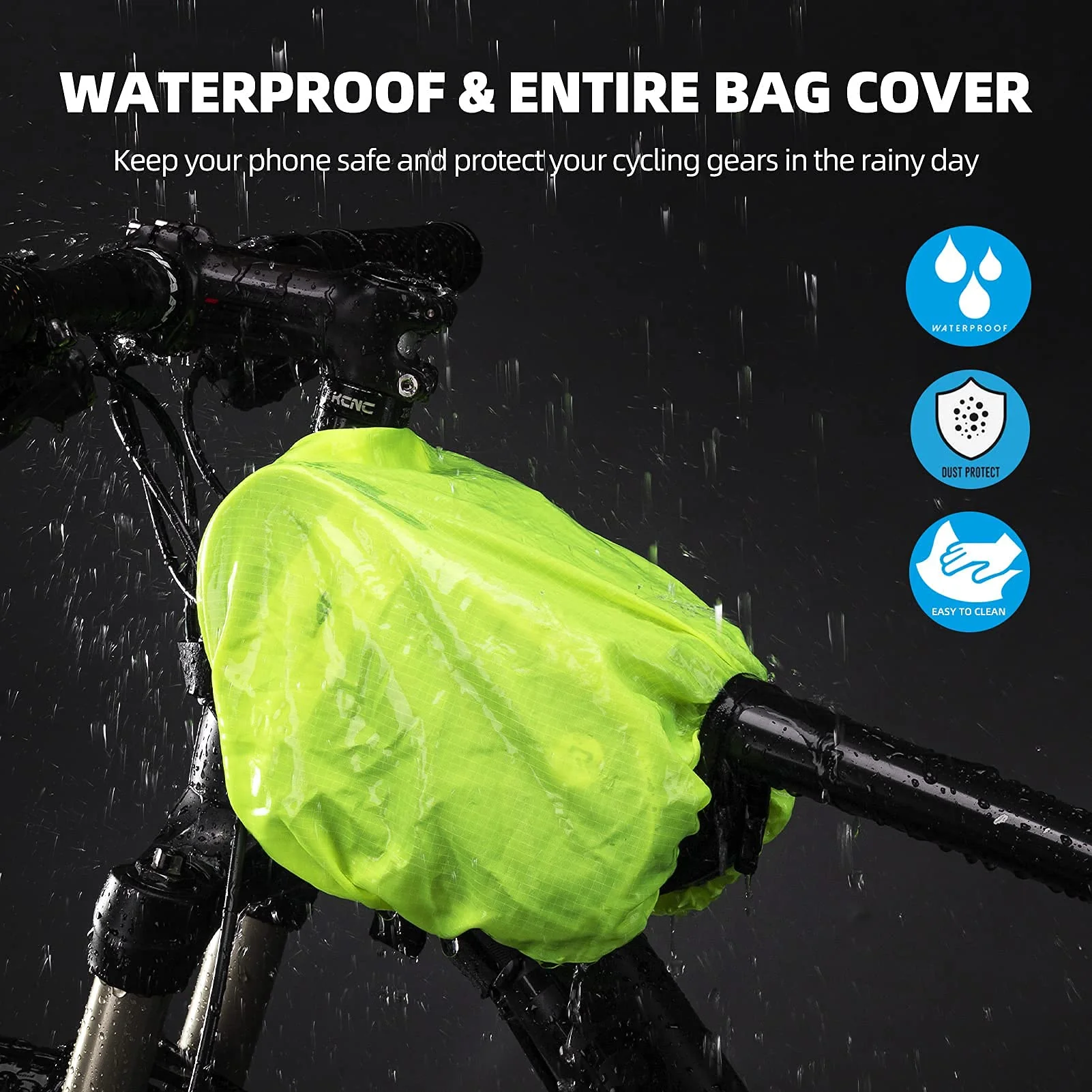 ROCKBROS Bike Frame Bag with 360° Rotation Phone Holder with Rain Cover - Image 5