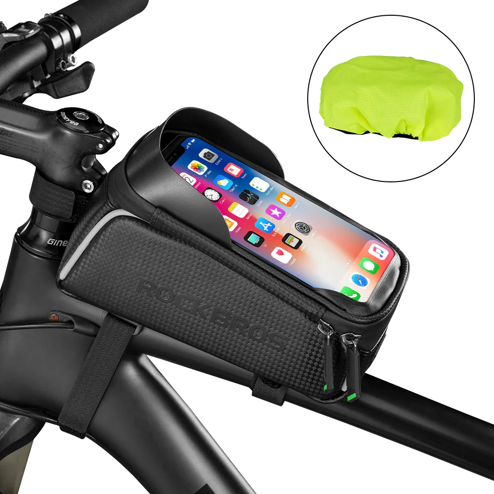 ROCKBROS Bike Frame Bag with Phone Holder Waterproof Touch Screen Pouch - Image 2