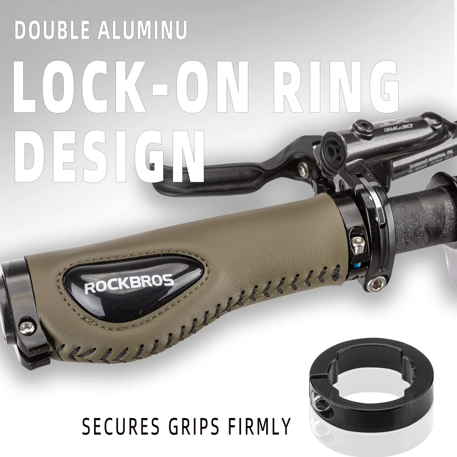 ROCKBROS Bike Handle Grips Ergonomics Design Soft Gel Lock-On Grips - Image 3
