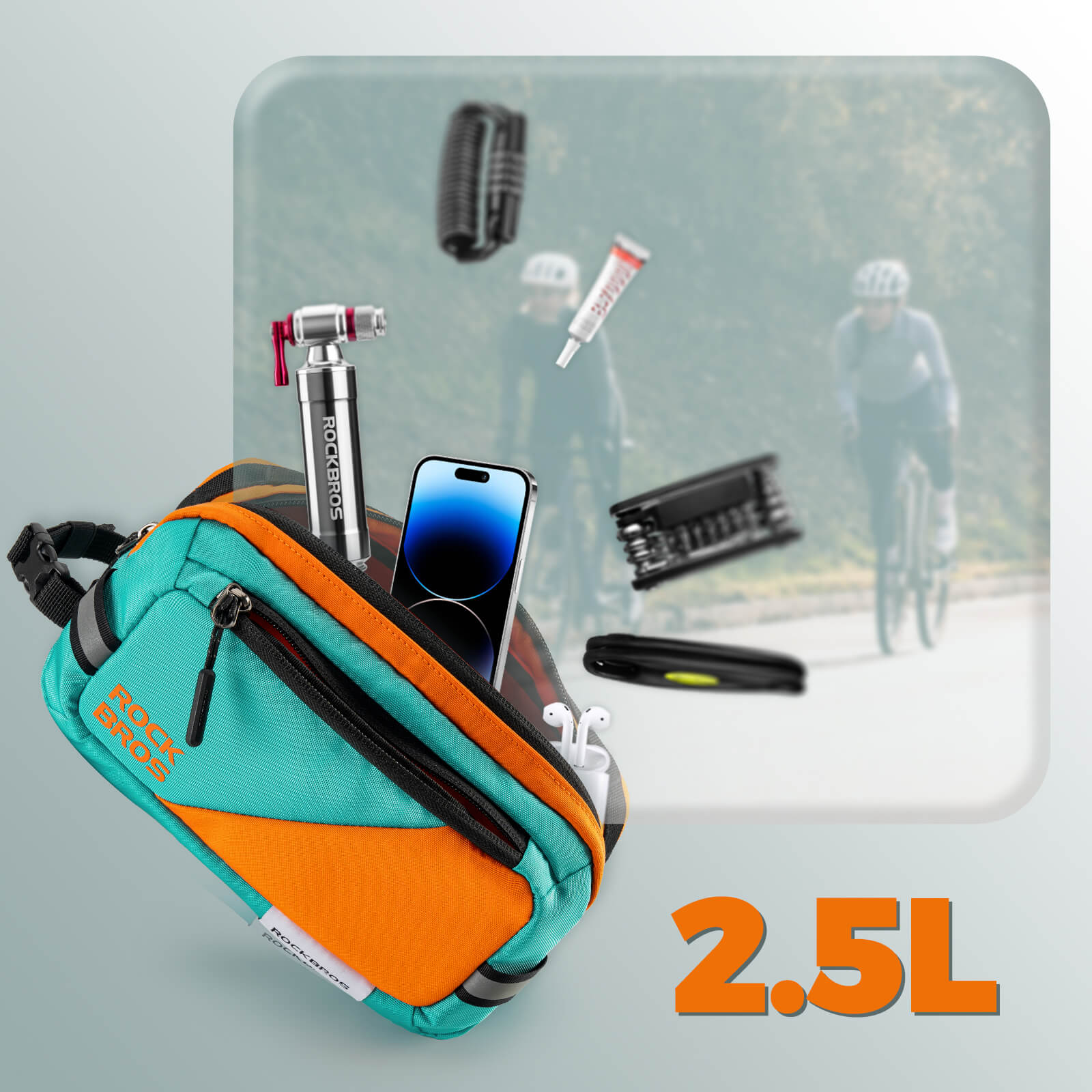 ROCKBROS Bike Handlebar Bag Versatile Bag with Shoulder Strap 2.5L - Image 3