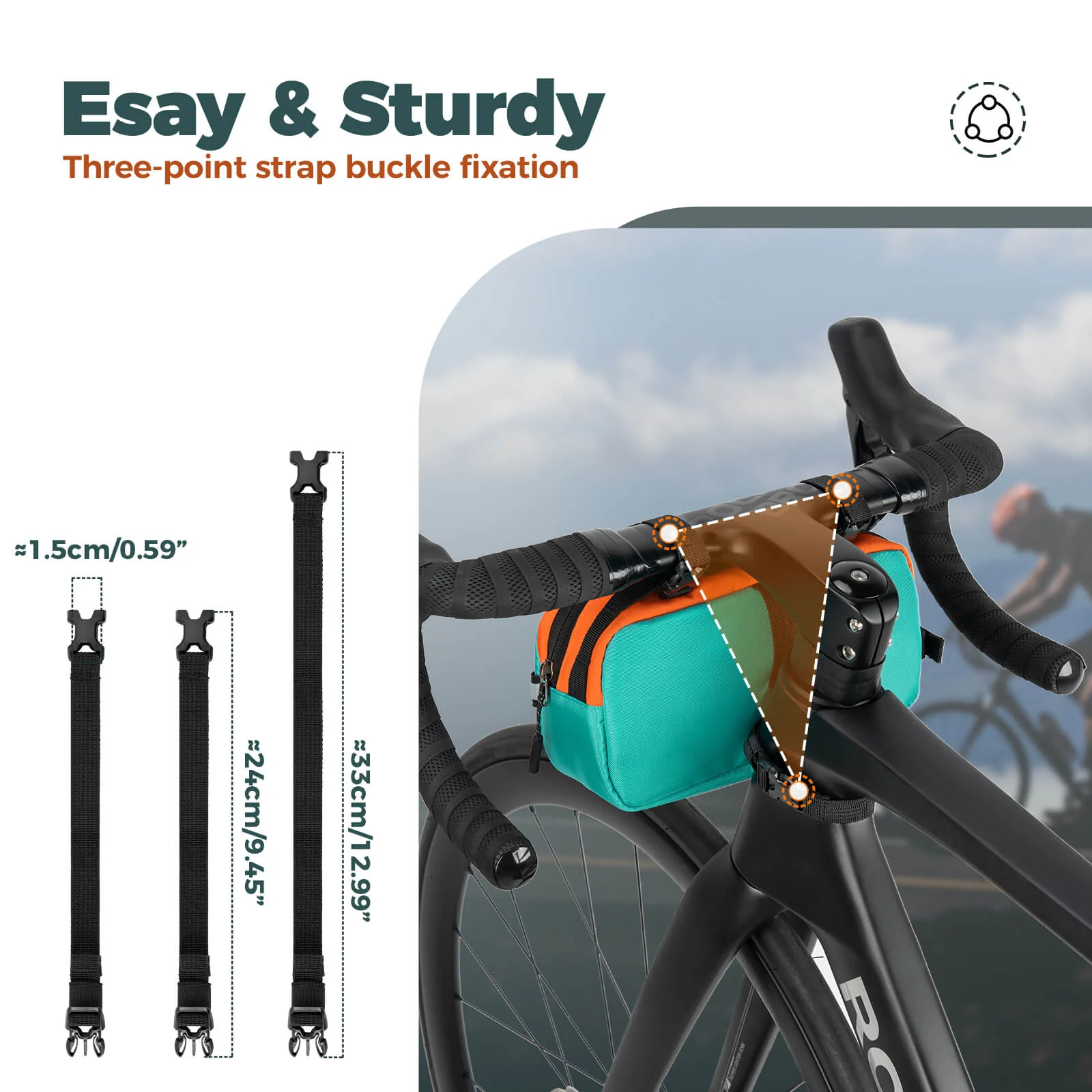 ROCKBROS Bike Handlebar Bag Versatile Bag with Shoulder Strap 2.5L - Image 4