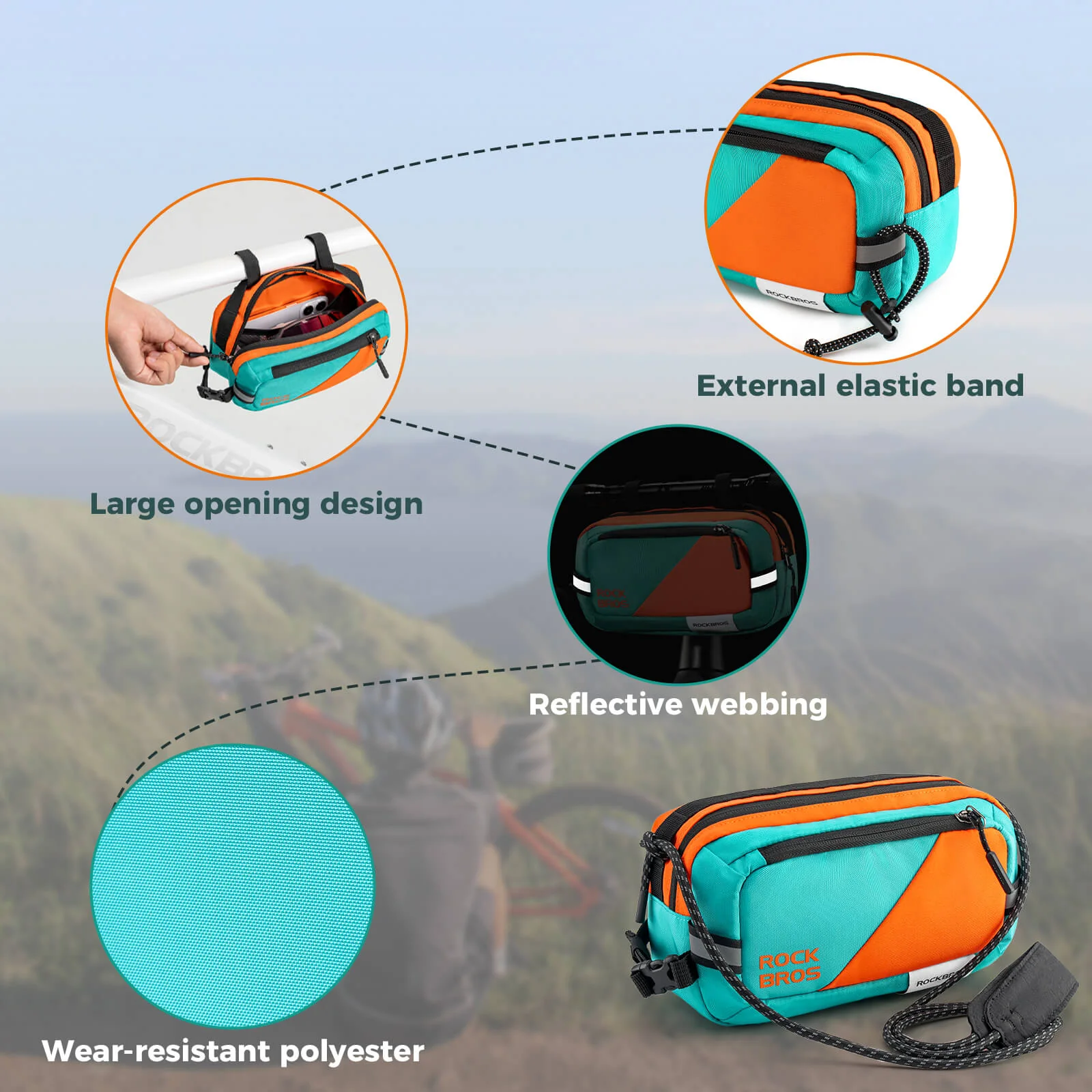ROCKBROS Bike Handlebar Bag Versatile Bag with Shoulder Strap 2.5L - Image 5
