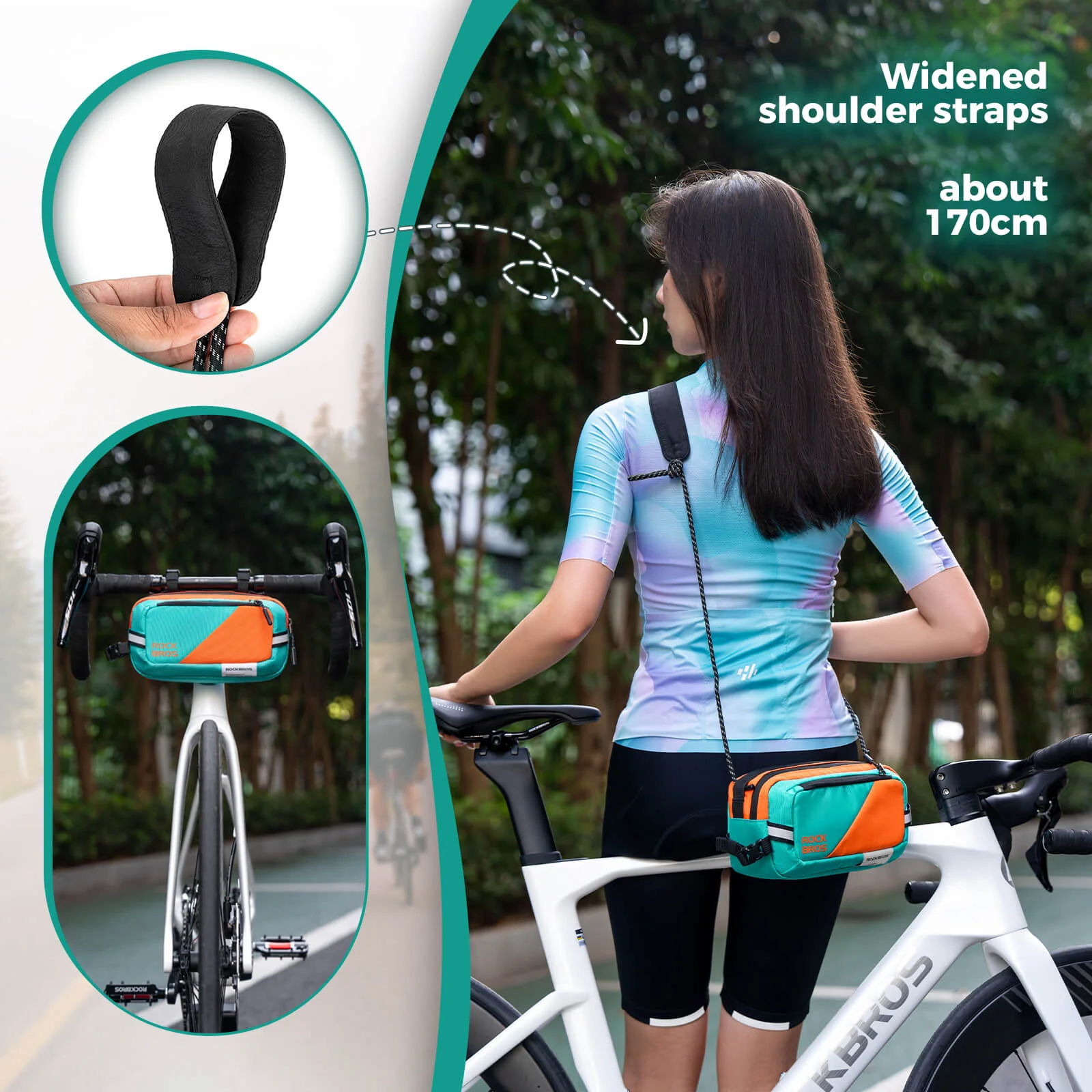 ROCKBROS Bike Handlebar Bag Versatile Bag with Shoulder Strap 2.5L - Image 6