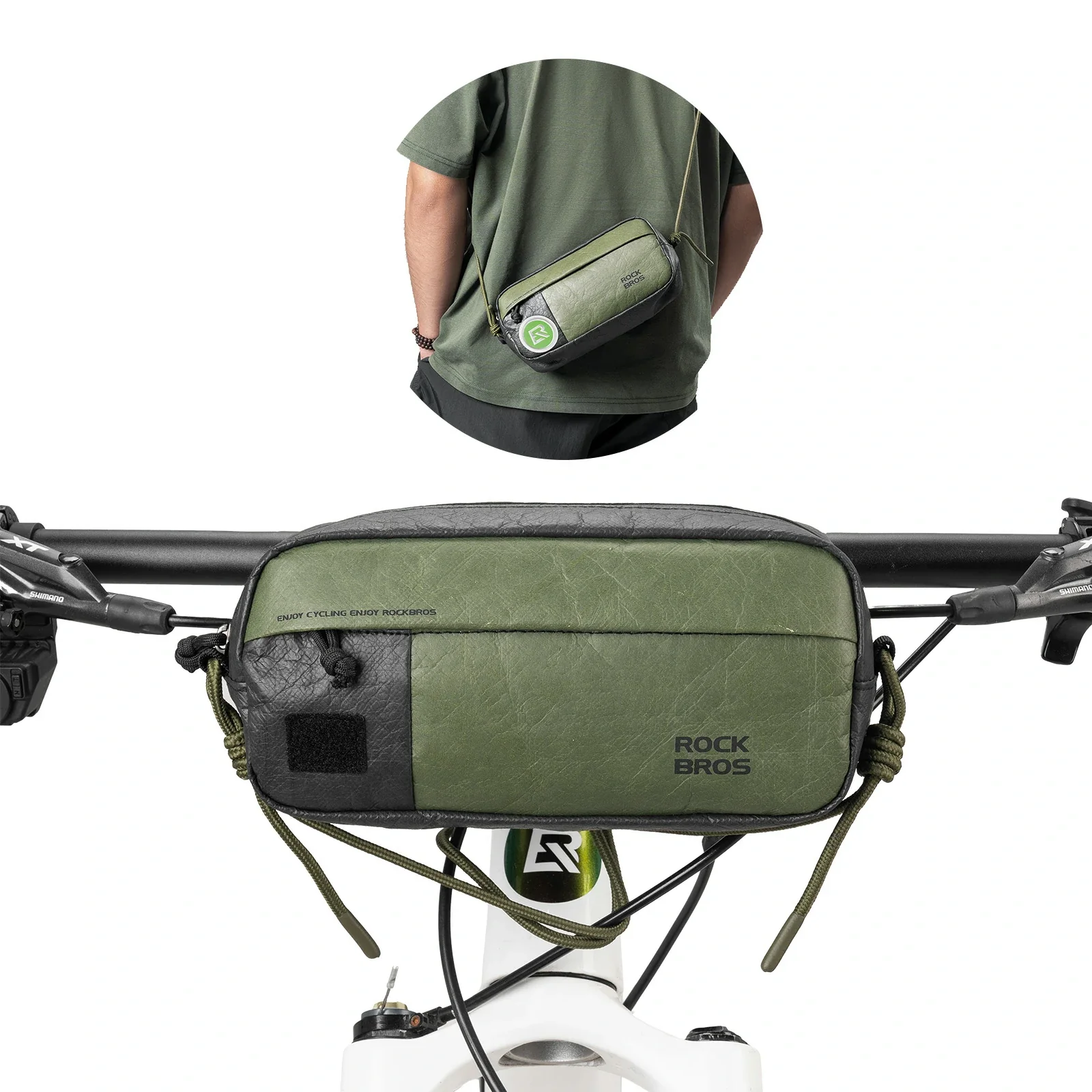 ROCKBROS Bike Handlebar Bag with Shoulder Strap - DB001 - Image 3