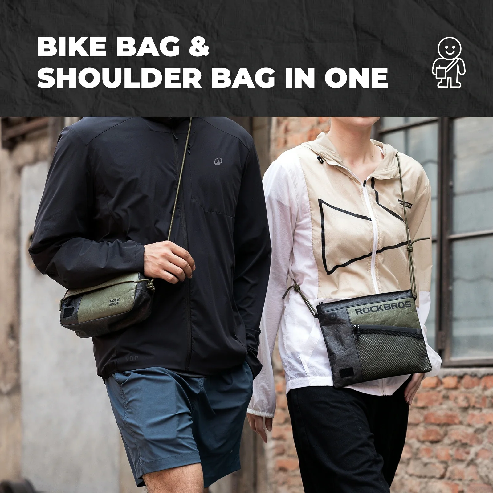 ROCKBROS Bike Handlebar Bag with Shoulder Strap - DB001 - Image 7