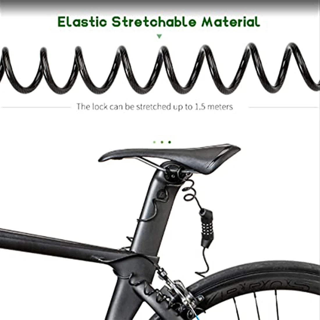 ROCKBROS Bike Helmet Lock Mini Cable Lock 1.5m Bicycle Security Password - Image 7
