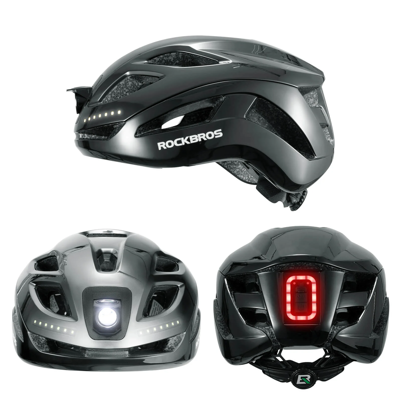 ROCKBROS Bike Helmet with Light USB Rechargeable Cycling Helmet Adjustable - Image 16