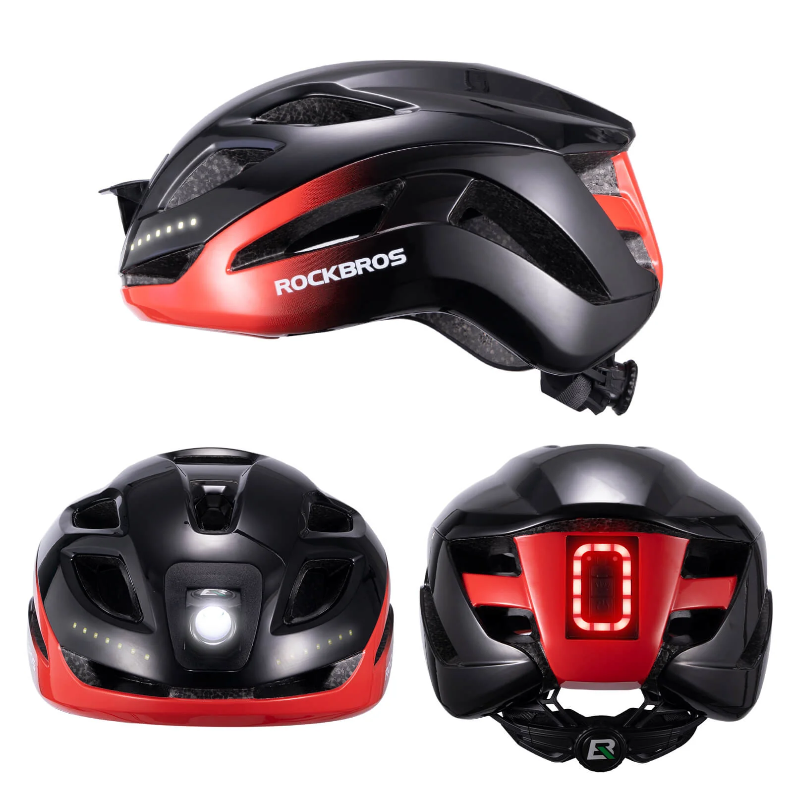 ROCKBROS Bike Helmet with Light USB Rechargeable Cycling Helmet Adjustable - Image 23