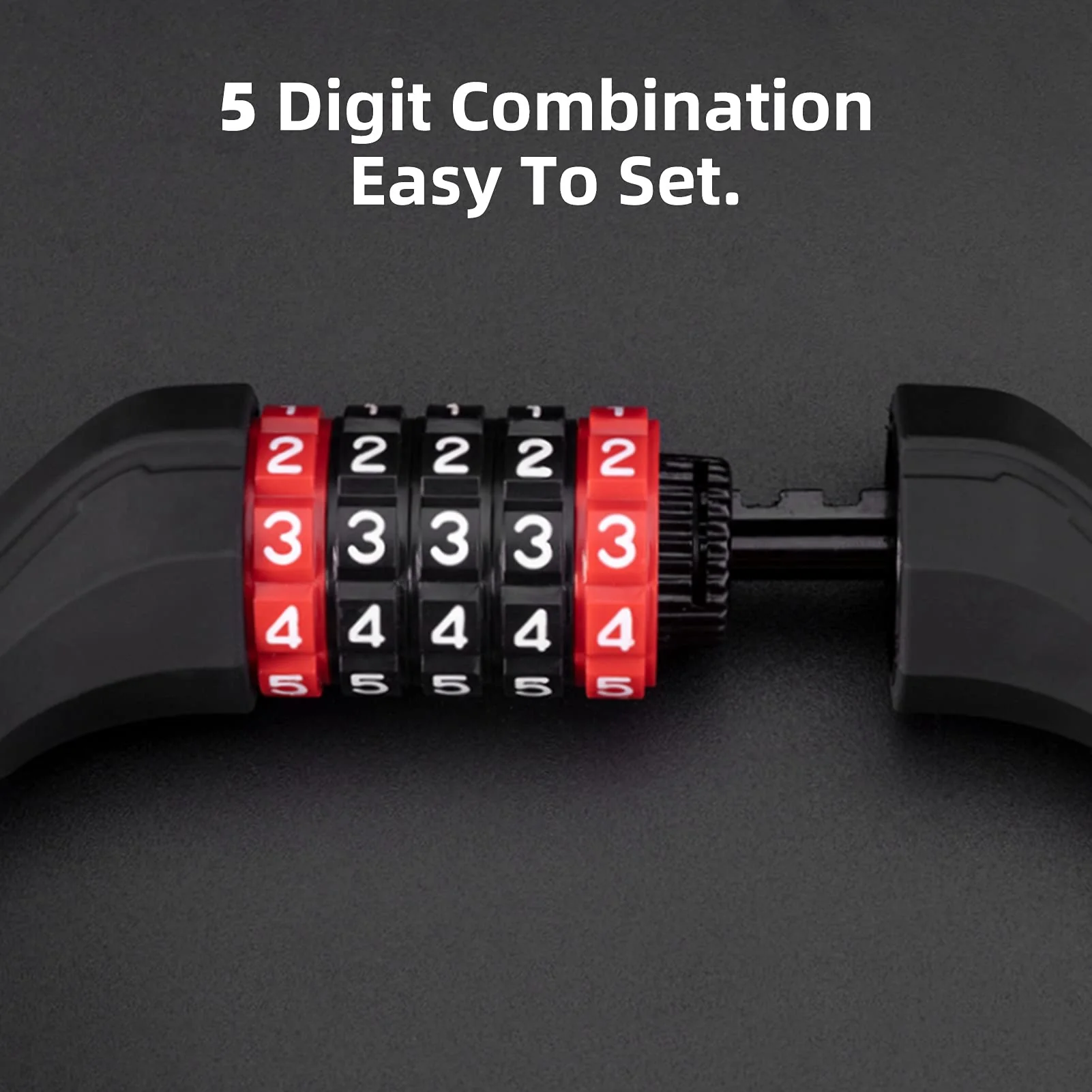 ROCKBROS Bike Lock High Security Combination Cable Lock with 5-Digits Codes - Image 5