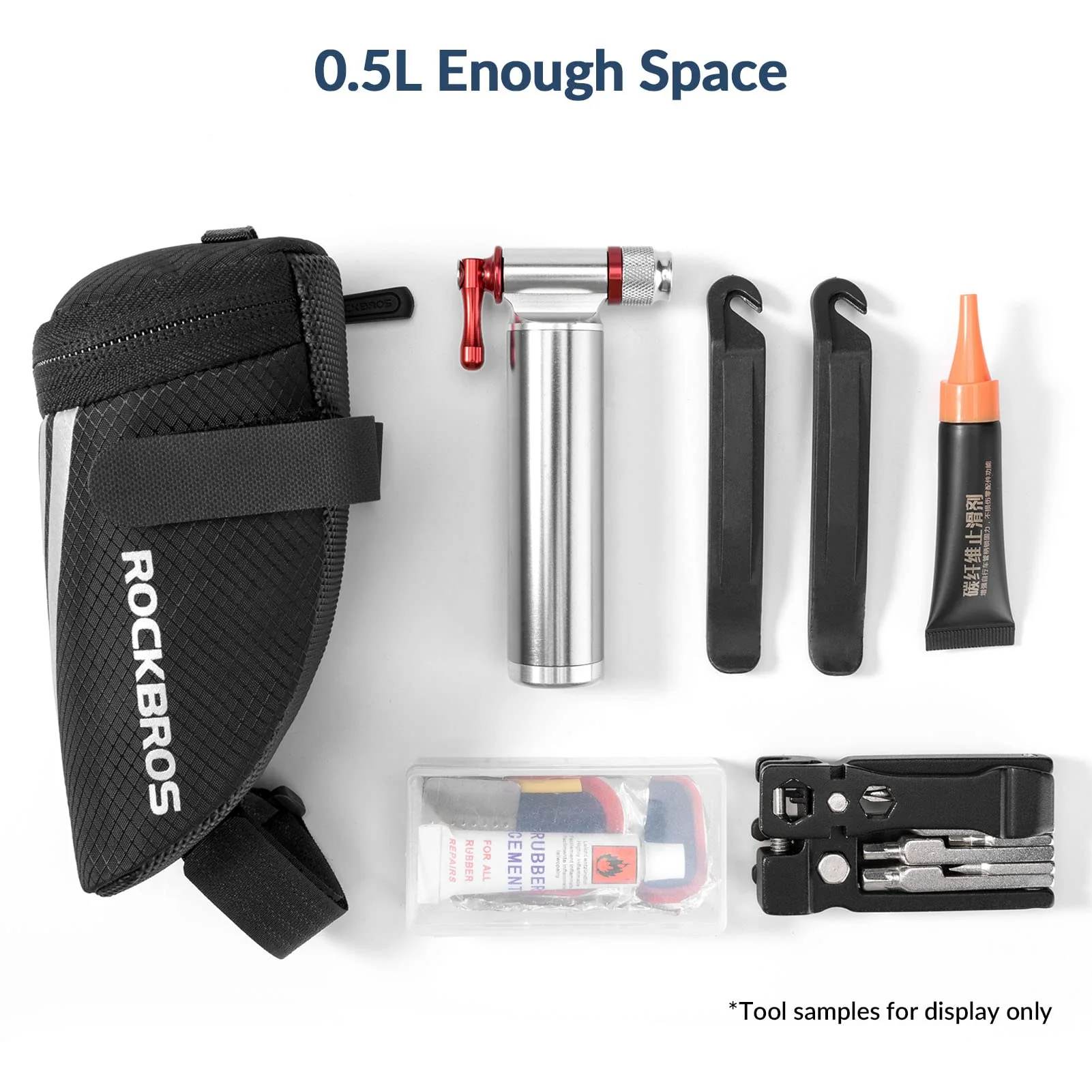 ROCKBROS Bike Mini Saddle Bag Quick Release Under Seat Pouch - Image 3