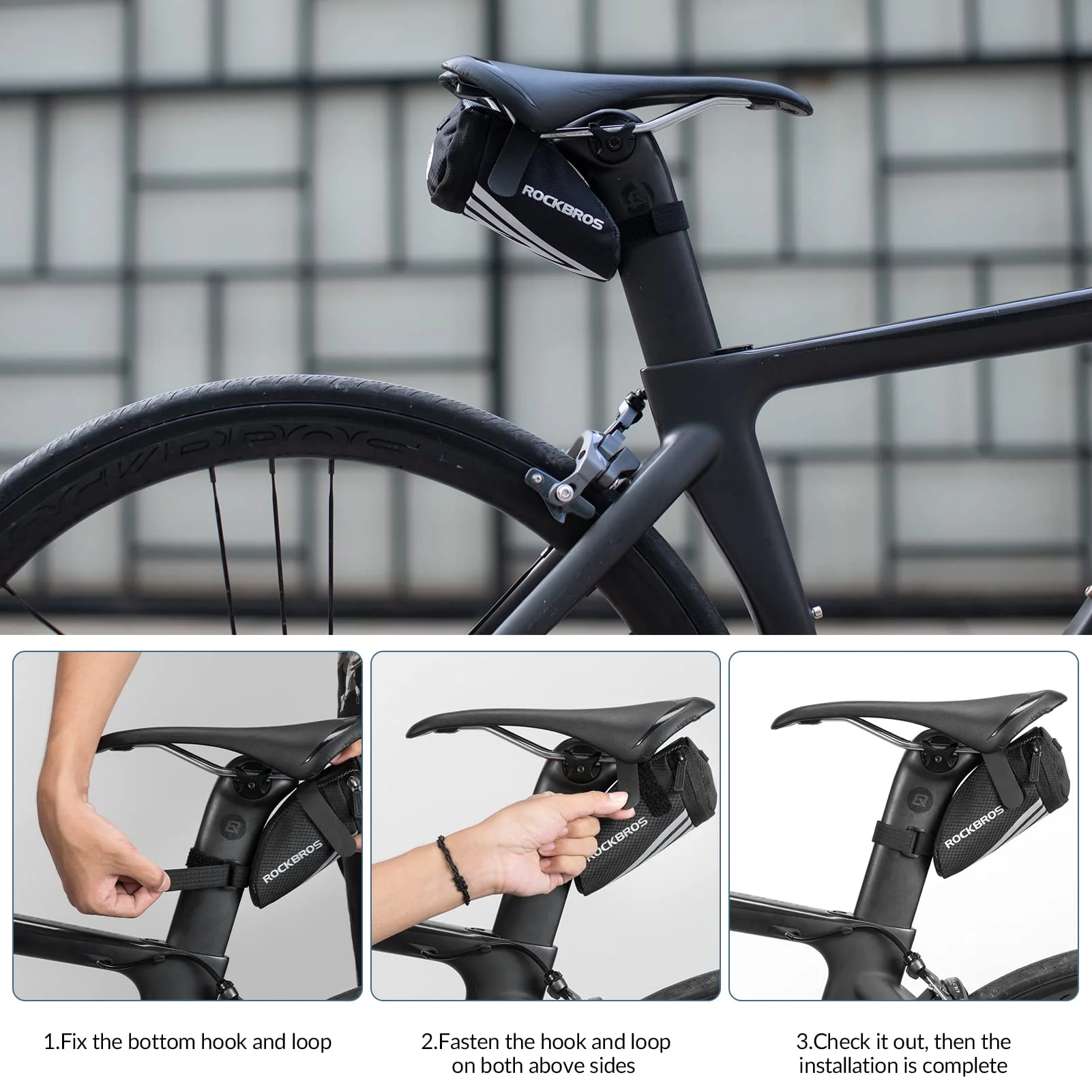 ROCKBROS Bike Mini Saddle Bag Quick Release Under Seat Pouch - Image 5