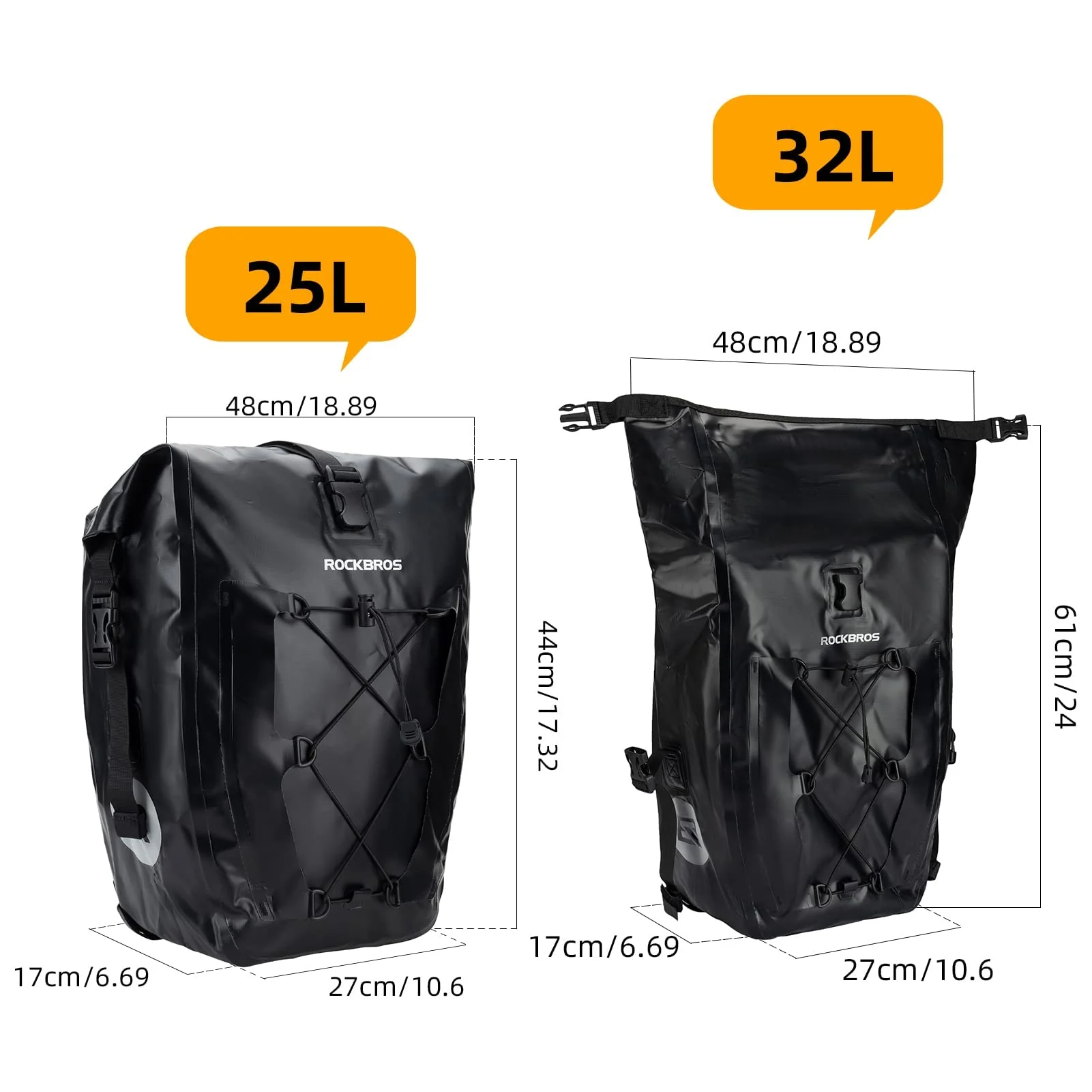 ROCKBROS Bike Pannier Bag 25L-32L 100% Waterproof - Image 29