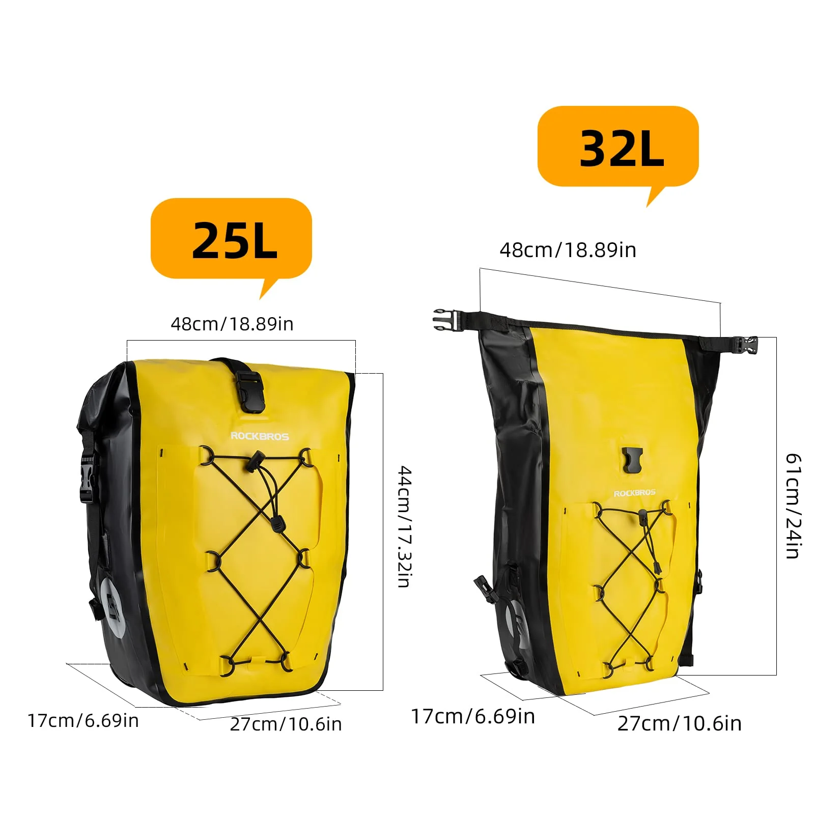 ROCKBROS Bike Pannier Bag 25L-32L 100% Waterproof - Image 36