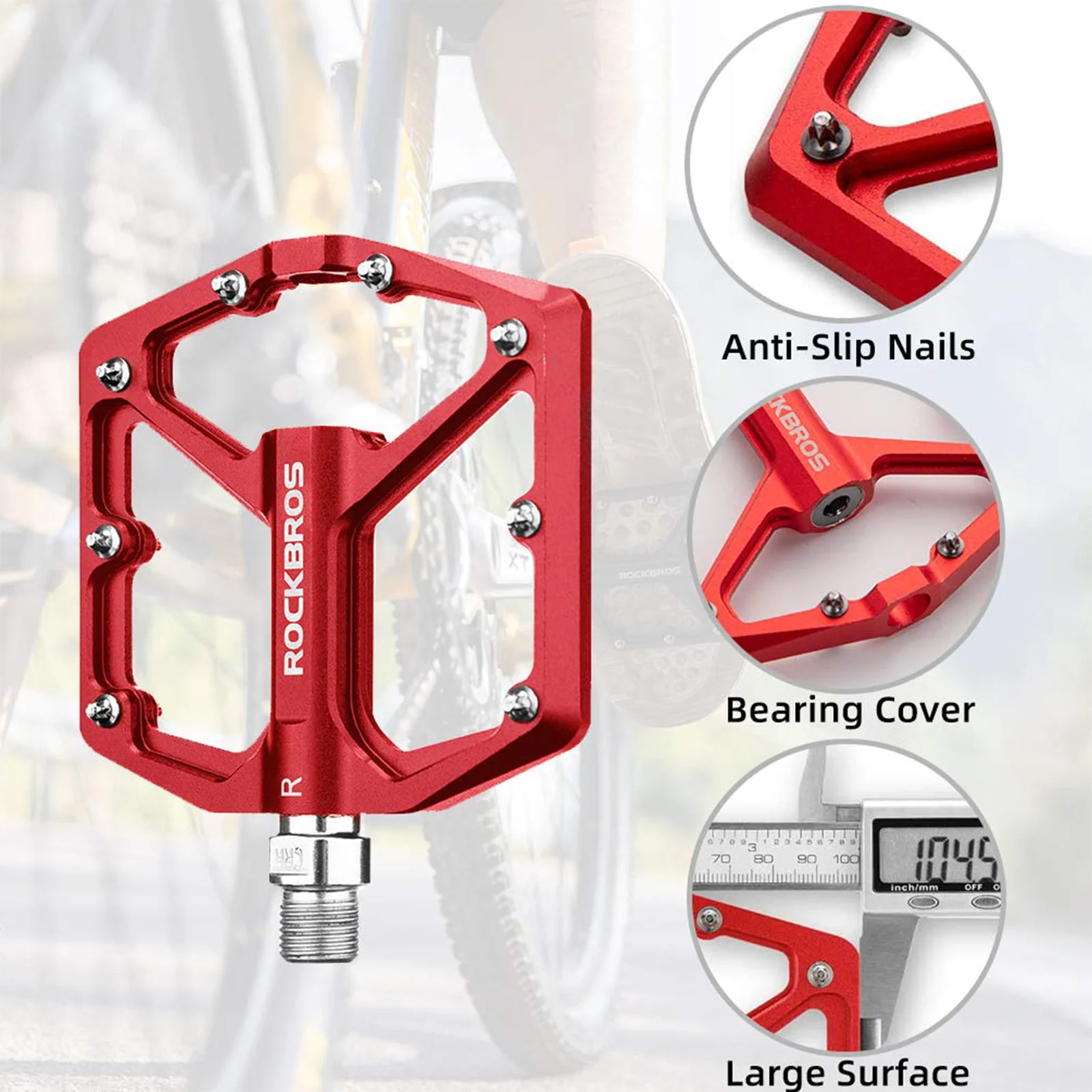 ROCKBROS Bike Pedals Ultra Lightweight Flat  Pedals 9/16 Inch (Pair) - Image 12