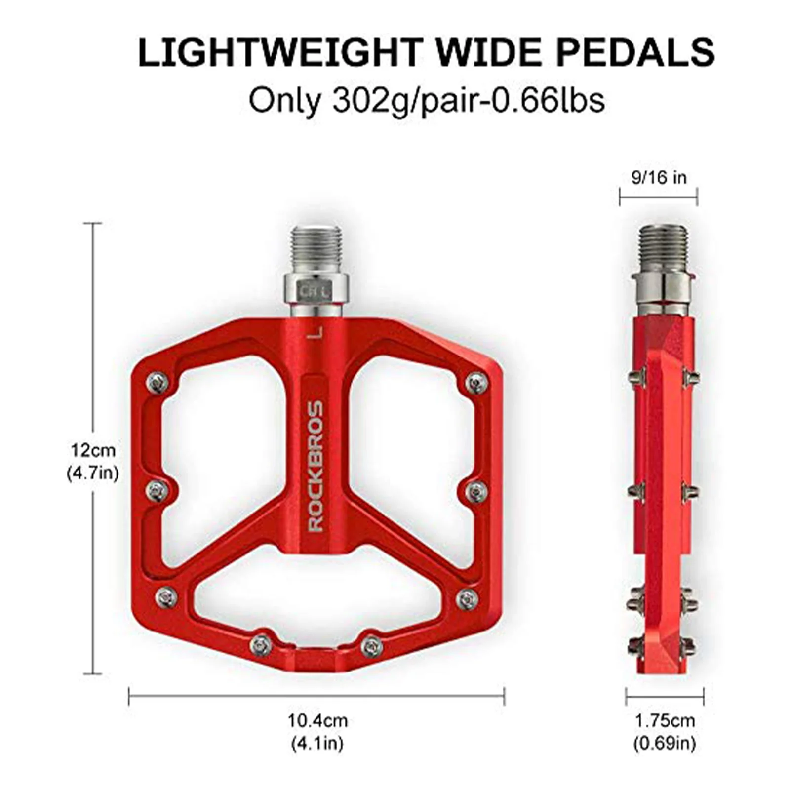 ROCKBROS Bike Pedals Ultra Lightweight Flat  Pedals 9/16 Inch (Pair) - Image 14