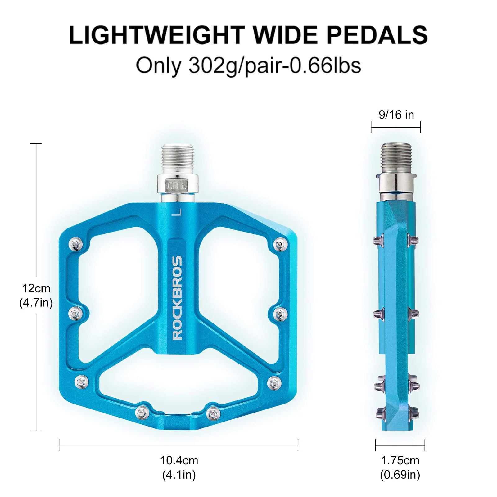 ROCKBROS Bike Pedals Ultra Lightweight Flat  Pedals 9/16 Inch (Pair) - Image 22