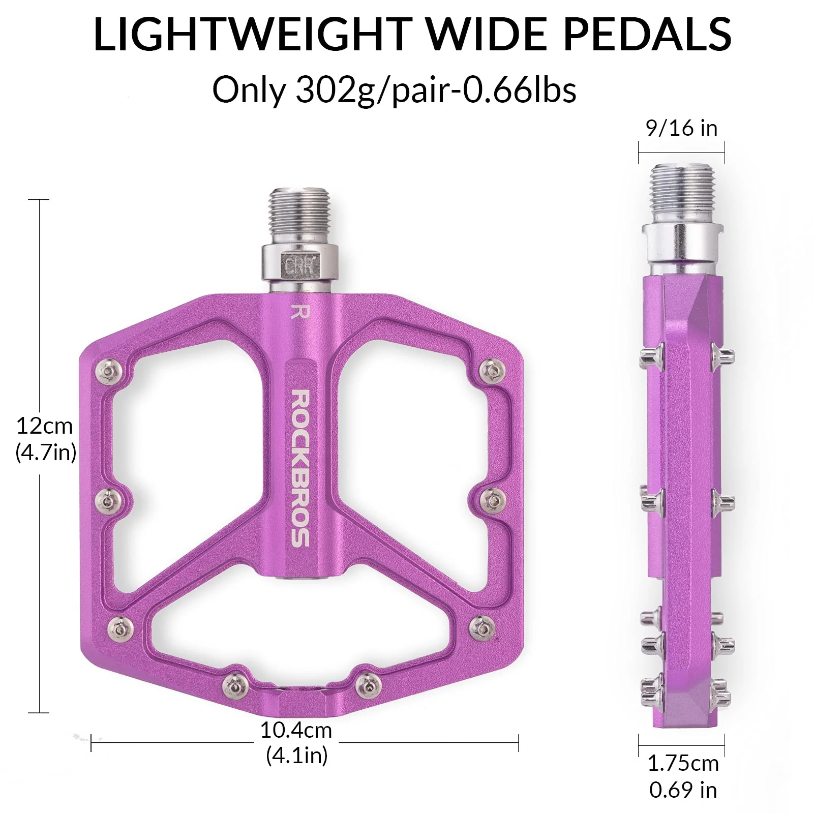 ROCKBROS Bike Pedals Ultra Lightweight Flat  Pedals 9/16 Inch (Pair) - Image 30