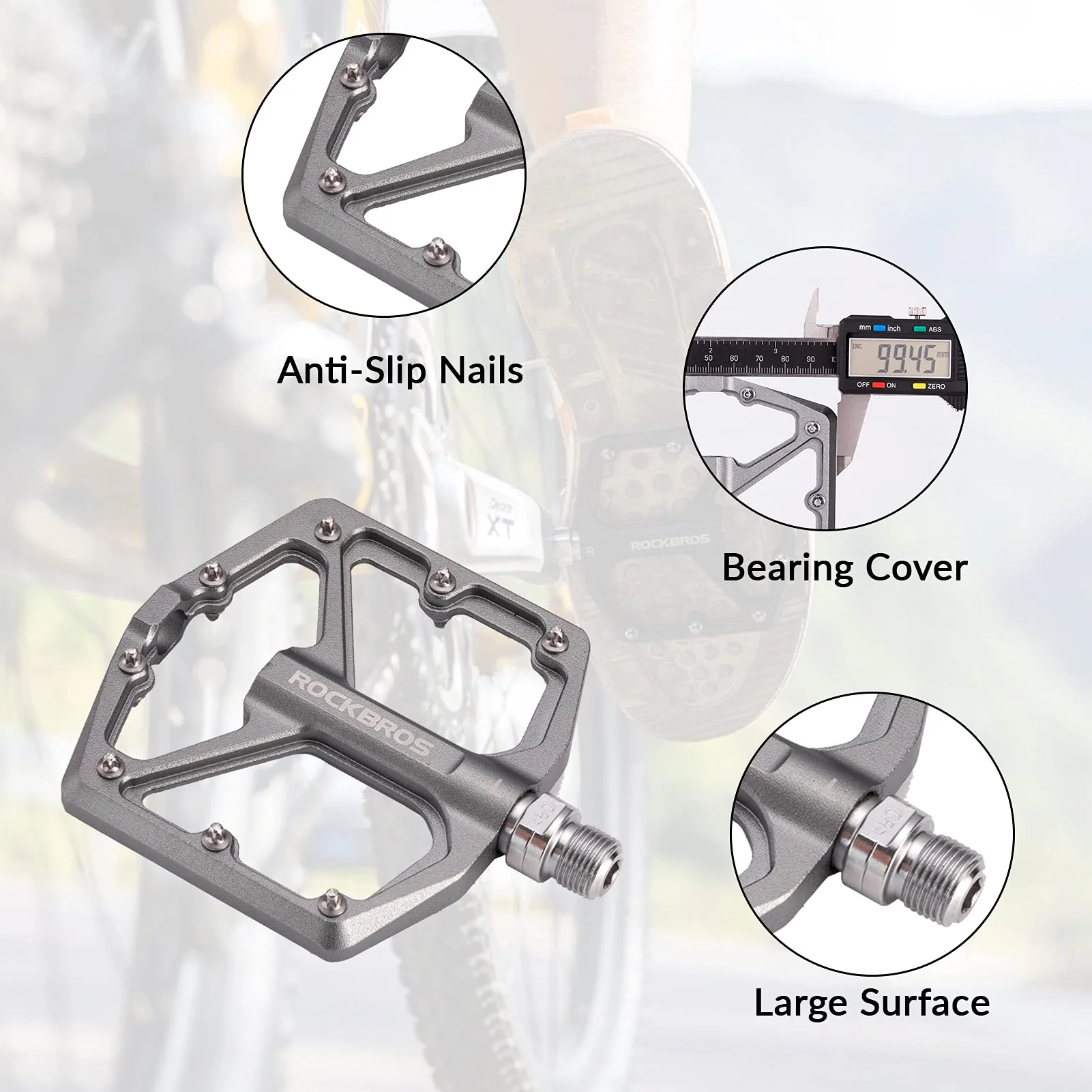 ROCKBROS Bike Pedals Ultra Lightweight Flat  Pedals 9/16 Inch (Pair) - Image 36