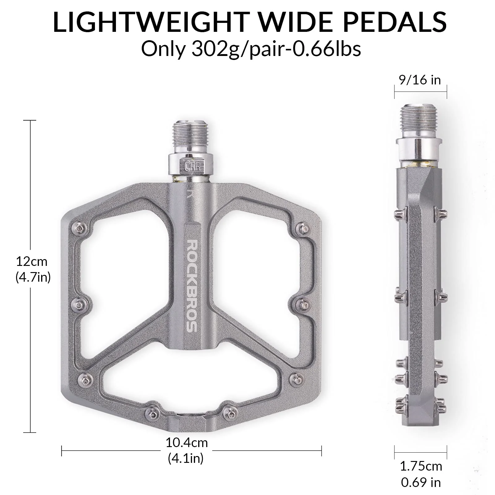 ROCKBROS Bike Pedals Ultra Lightweight Flat  Pedals 9/16 Inch (Pair) - Image 38