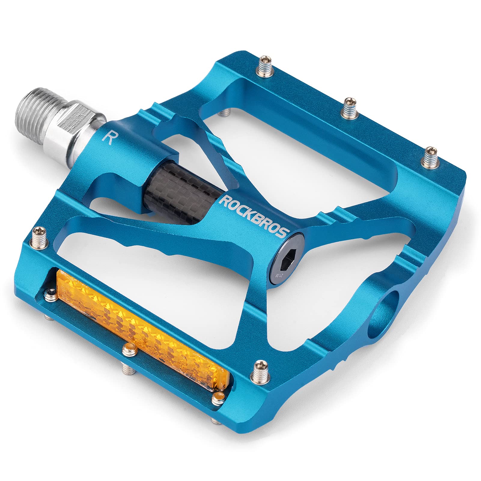ROCKBROS Bike Pedals With Reflector Aluminum Alloy Flat Pedals (Pair) - Image 8