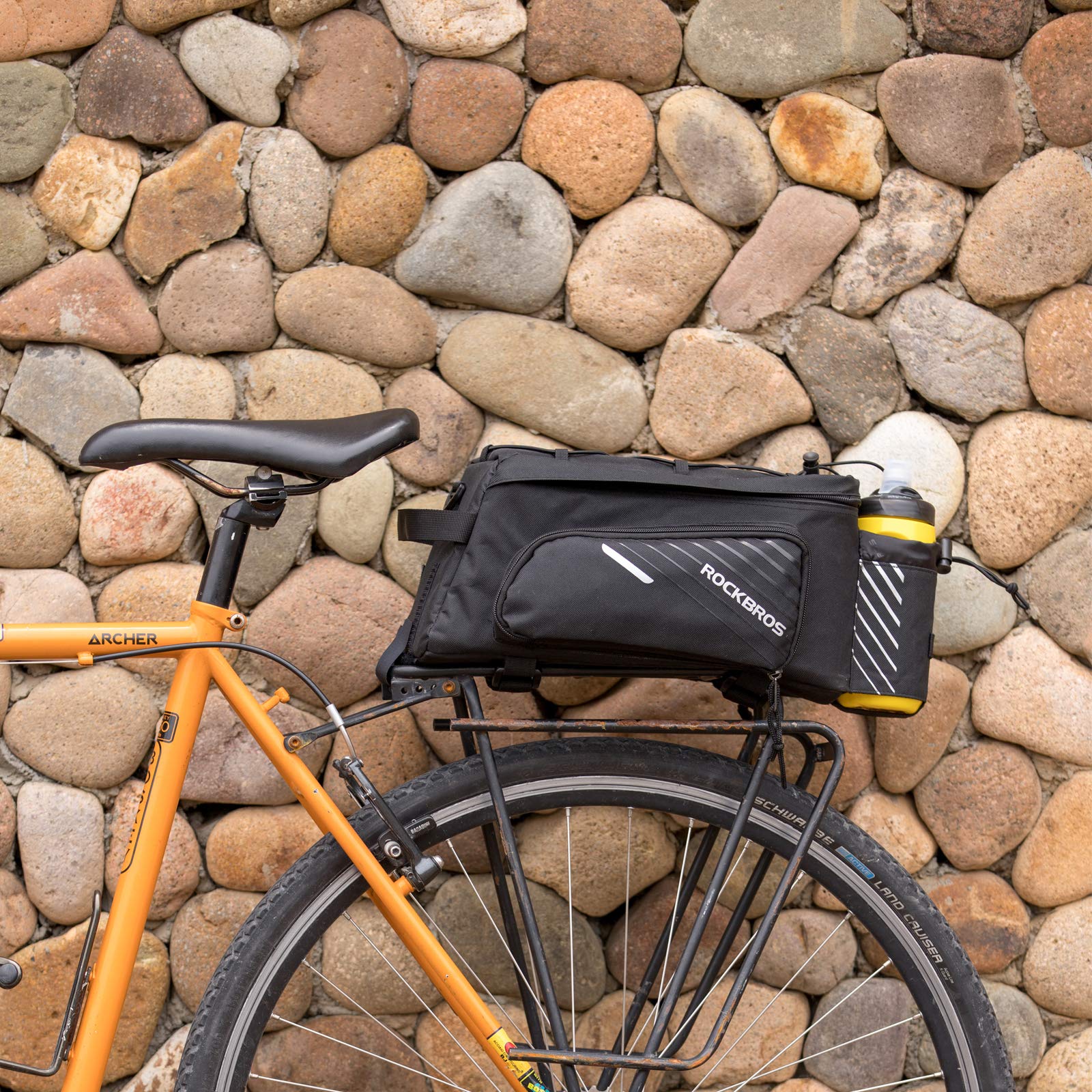 ROCKBROS Bike Rear Rack Bag Large Capacity Trunk Bag with Rain Cover 9-12L - Image 5