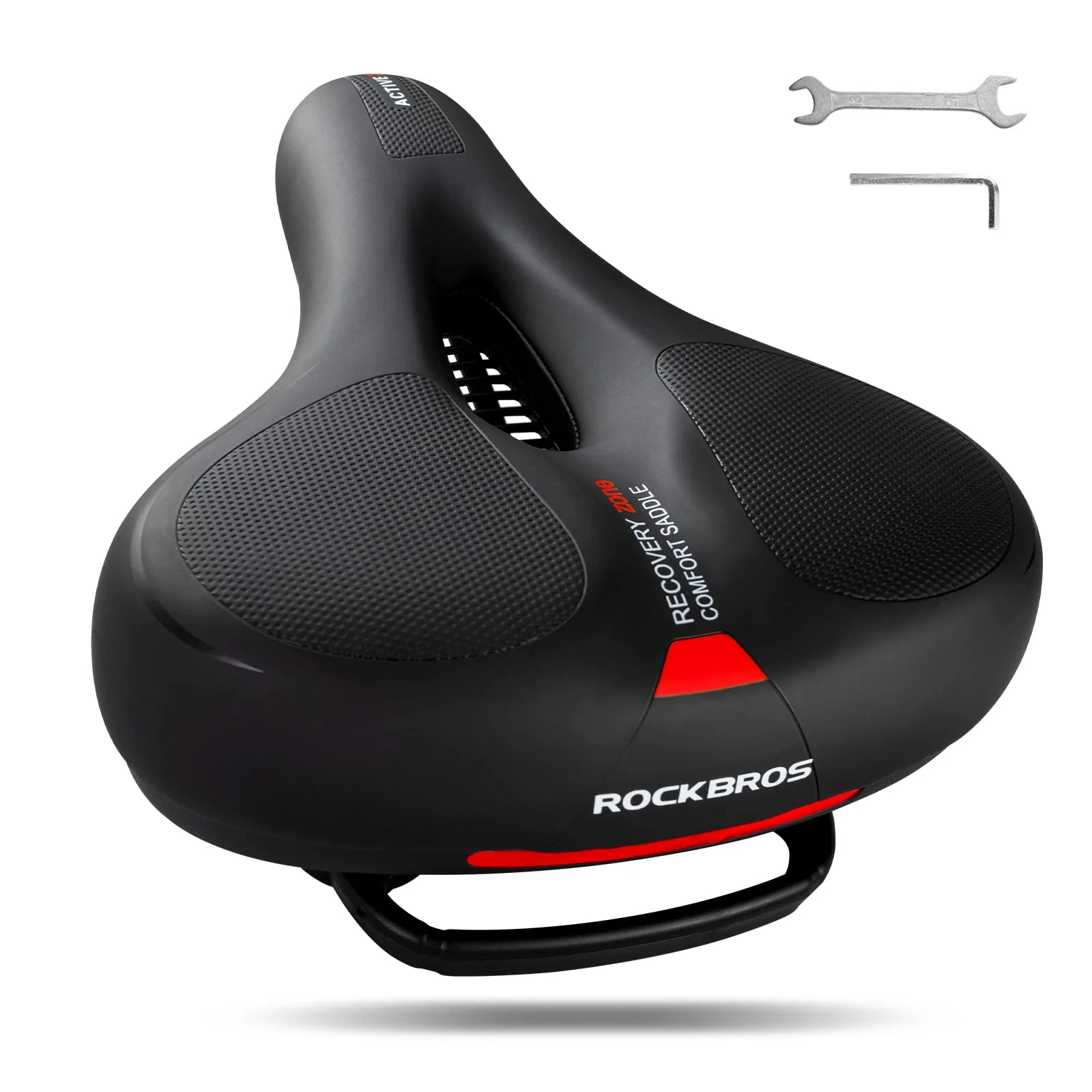ROCKBROS Bike Seat Comfort Reflective Bike Saddle Soft Wide - Image 2