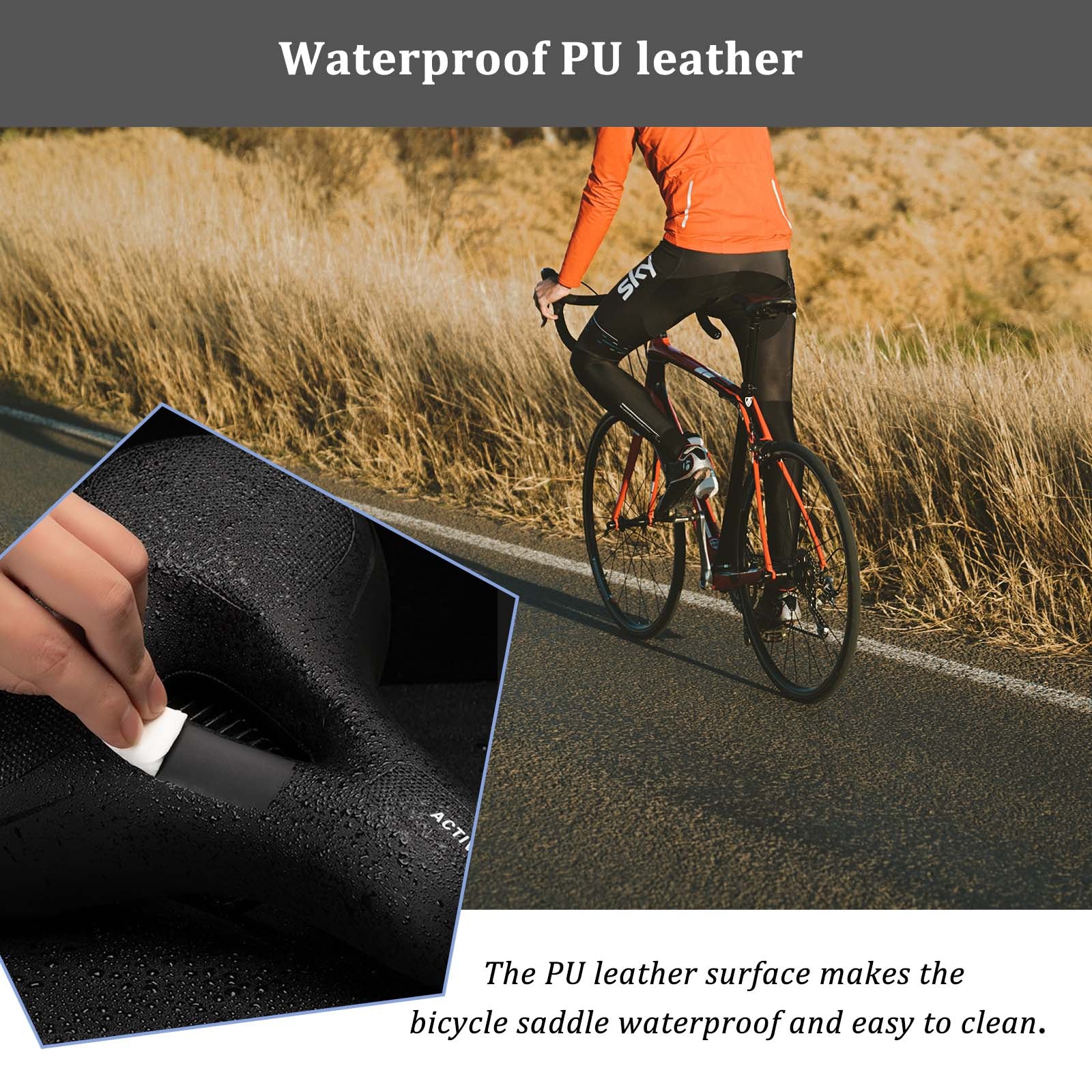 ROCKBROS Bike Seat Comfort Reflective Bike Saddle Soft Wide - Image 5