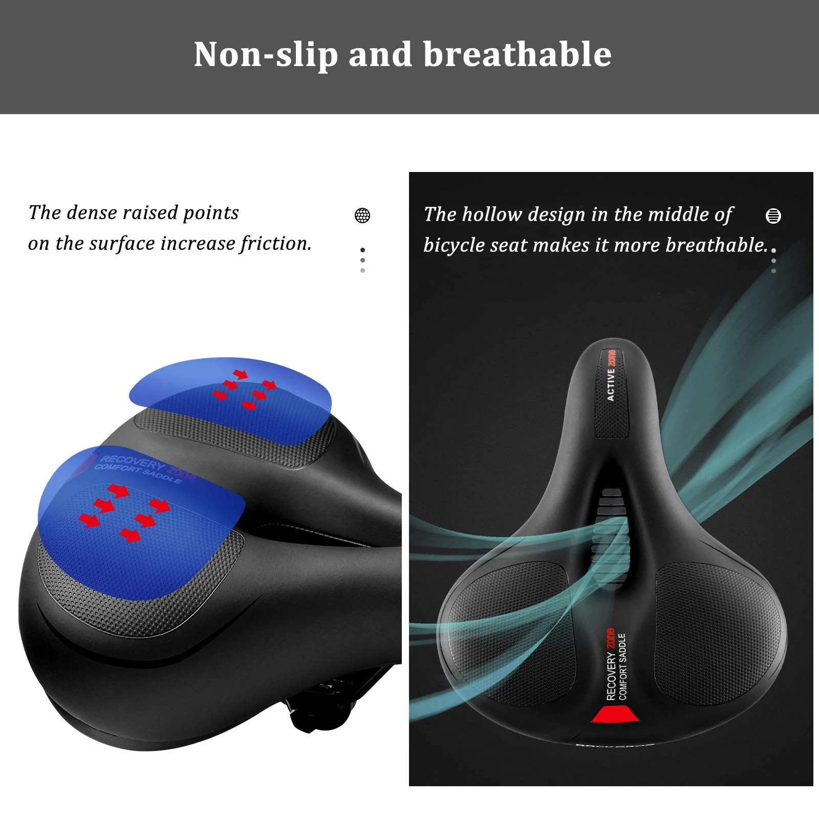 ROCKBROS Bike Seat Comfort Reflective Bike Saddle Soft Wide - Image 7