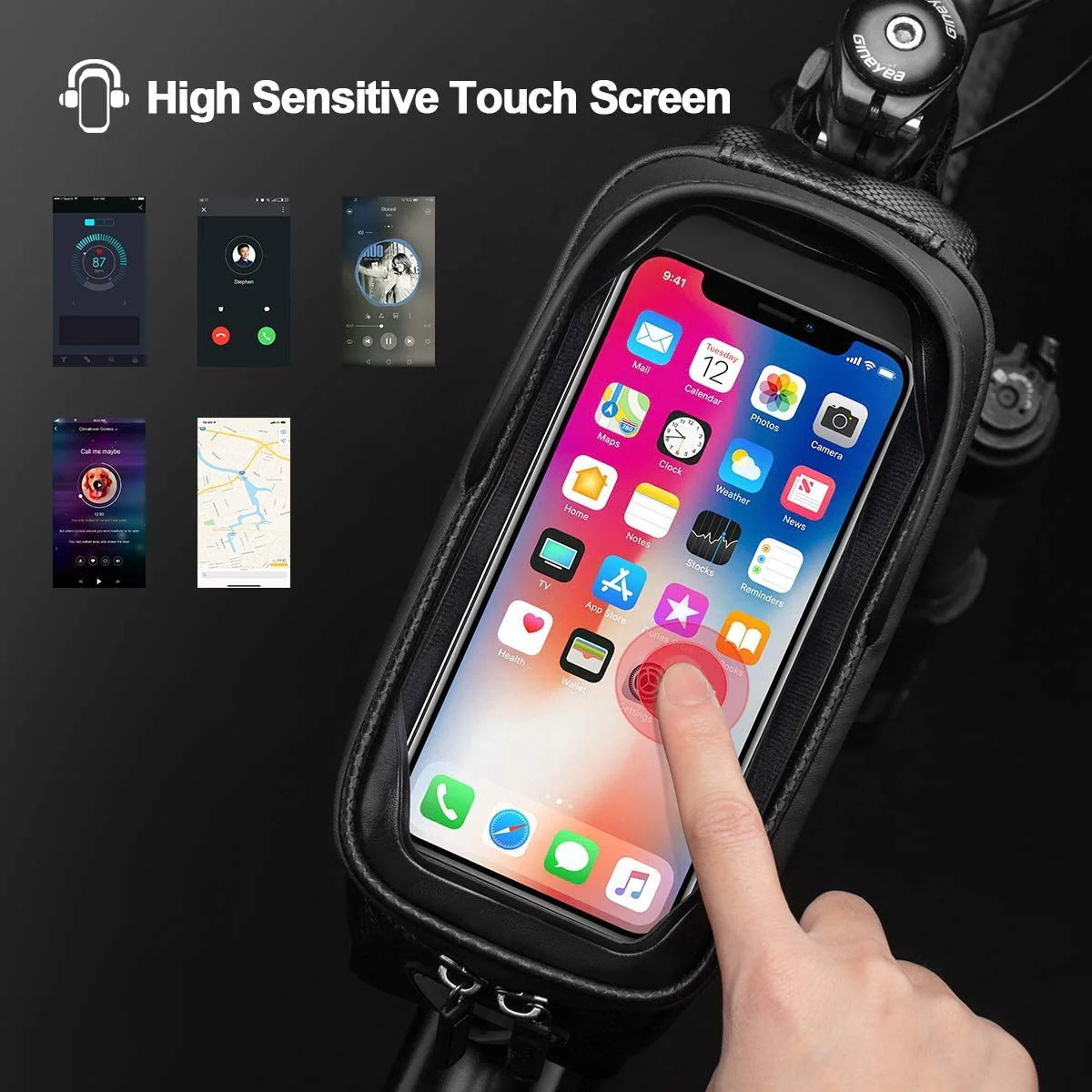 ROCKBROS Bike Top Tube Bag with Mobile Phone Holder Waterproof - Image 3