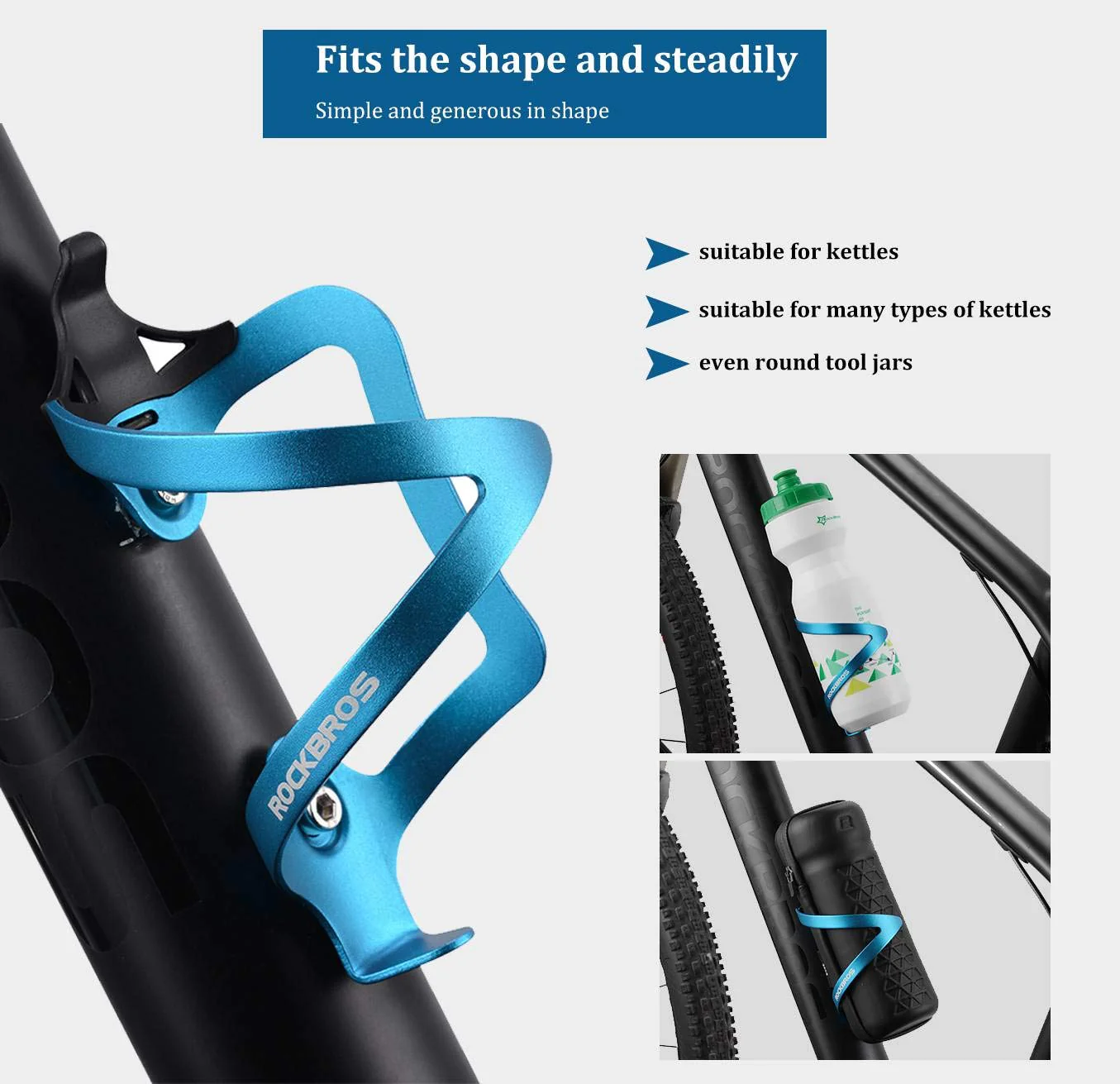 ROCKBROS Bike Water Bottle Cage Aluminum Alloy Bicycle Bottle Holder - Image 17