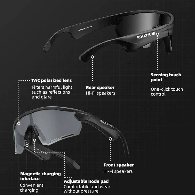 Bluetooth Sunglasses TAC polarized lenses with Music Speaker - Image 5