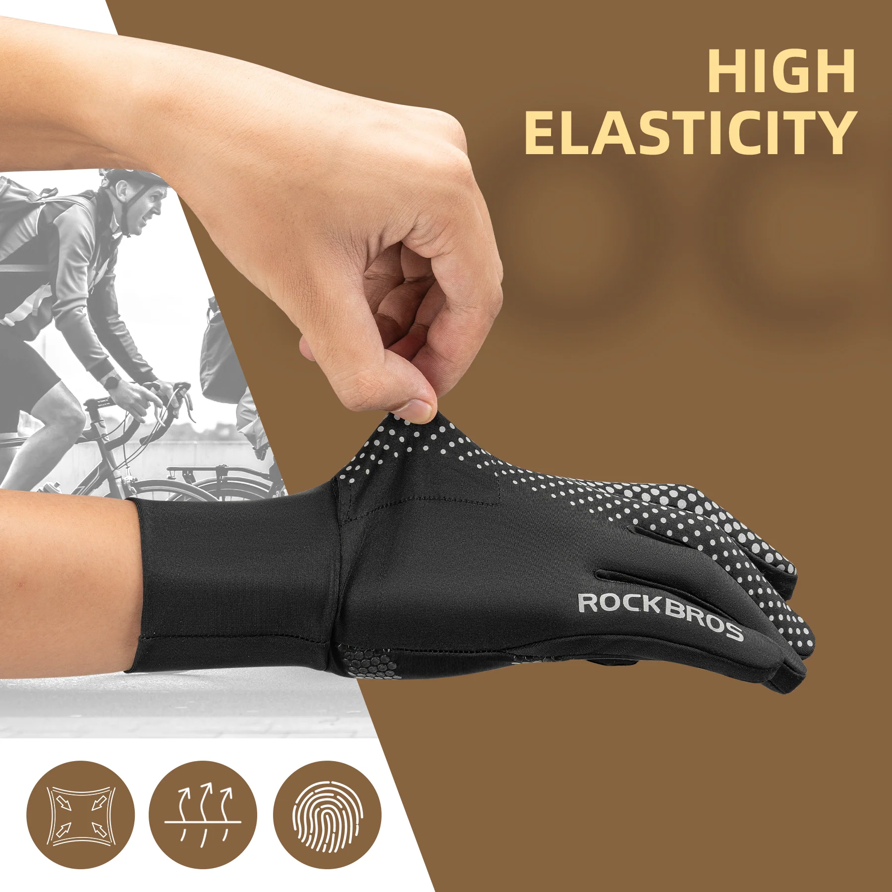 ROCKBROS Breathable Lightweight Anti Slip Cycling Gloves - Image 5