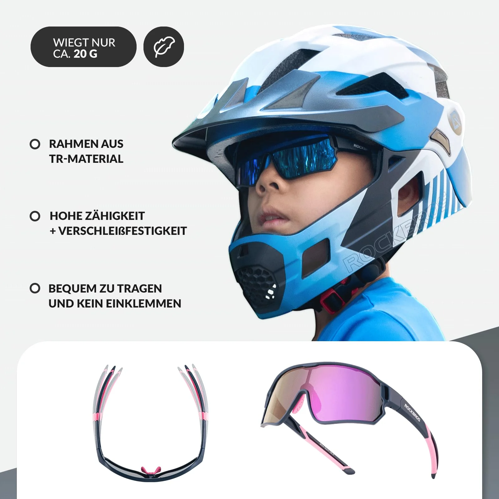 ROCKBROS Kids Cycling Glasses UV400 Protection Sunglasses for Boys Girls - Image 11