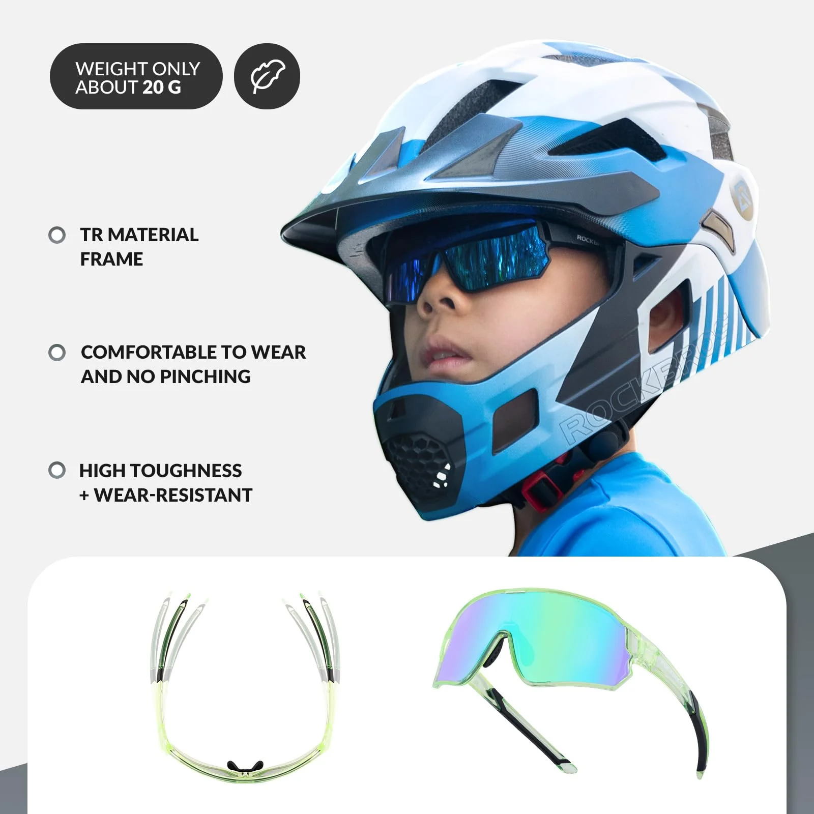 ROCKBROS Kids Cycling Glasses UV400 Protection Sunglasses for Boys Girls - Image 23