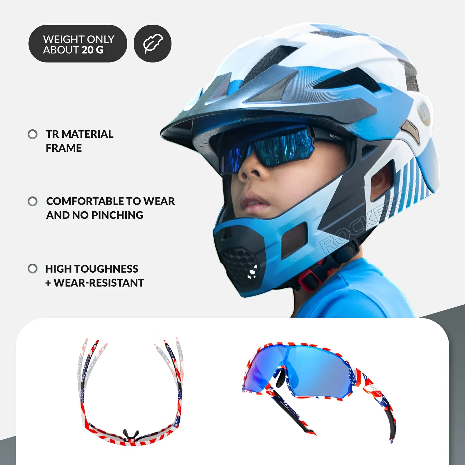 ROCKBROS Kids Cycling Glasses UV400 Protection Sunglasses for Boys Girls - Image 33