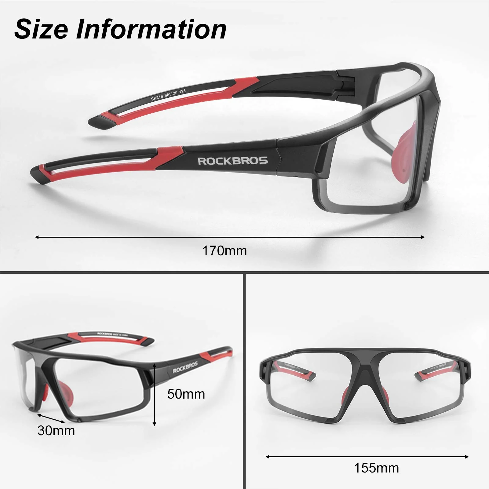 ROCKBROS Photochromic Cycling Glasses UV 400 Protection Sports Sunglasses - Image 5