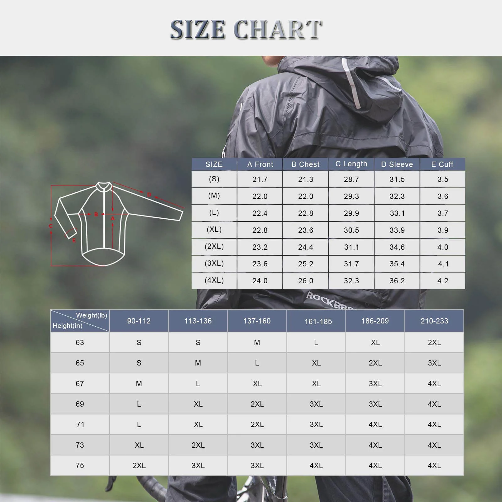 ROCKBROS Cycling Jacket Waterproof Rain Jacket Reflective  Unisex - Image 10