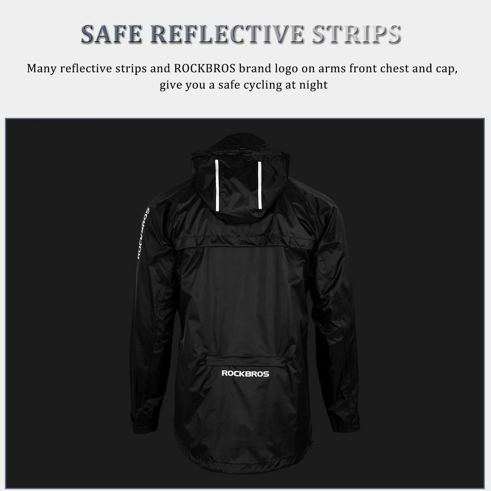 ROCKBROS Cycling Jacket Waterproof Rain Jacket Reflective  Unisex - Image 5