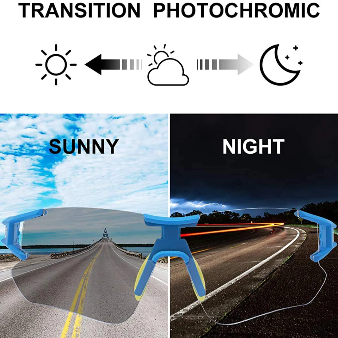 ROCKBROS Cycling Photochromic Sunglasses Rimless Transparent Goggles - Image 16