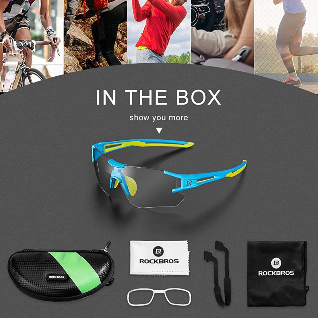 ROCKBROS Cycling Photochromic Sunglasses Rimless Transparent Goggles - Image 19