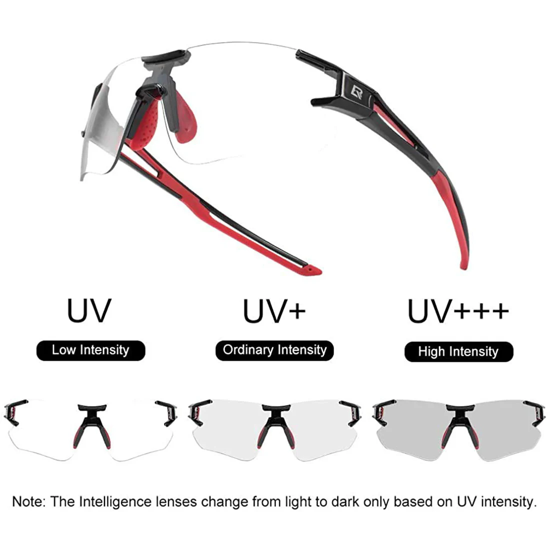 ROCKBROS Cycling Photochromic Sunglasses Rimless Transparent Goggles - Image 3