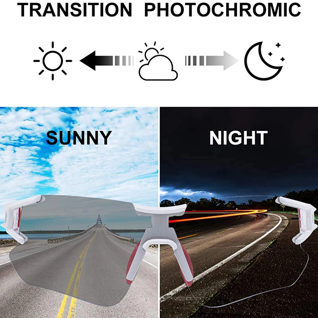 ROCKBROS Cycling Photochromic Sunglasses Rimless Transparent Goggles - Image 9