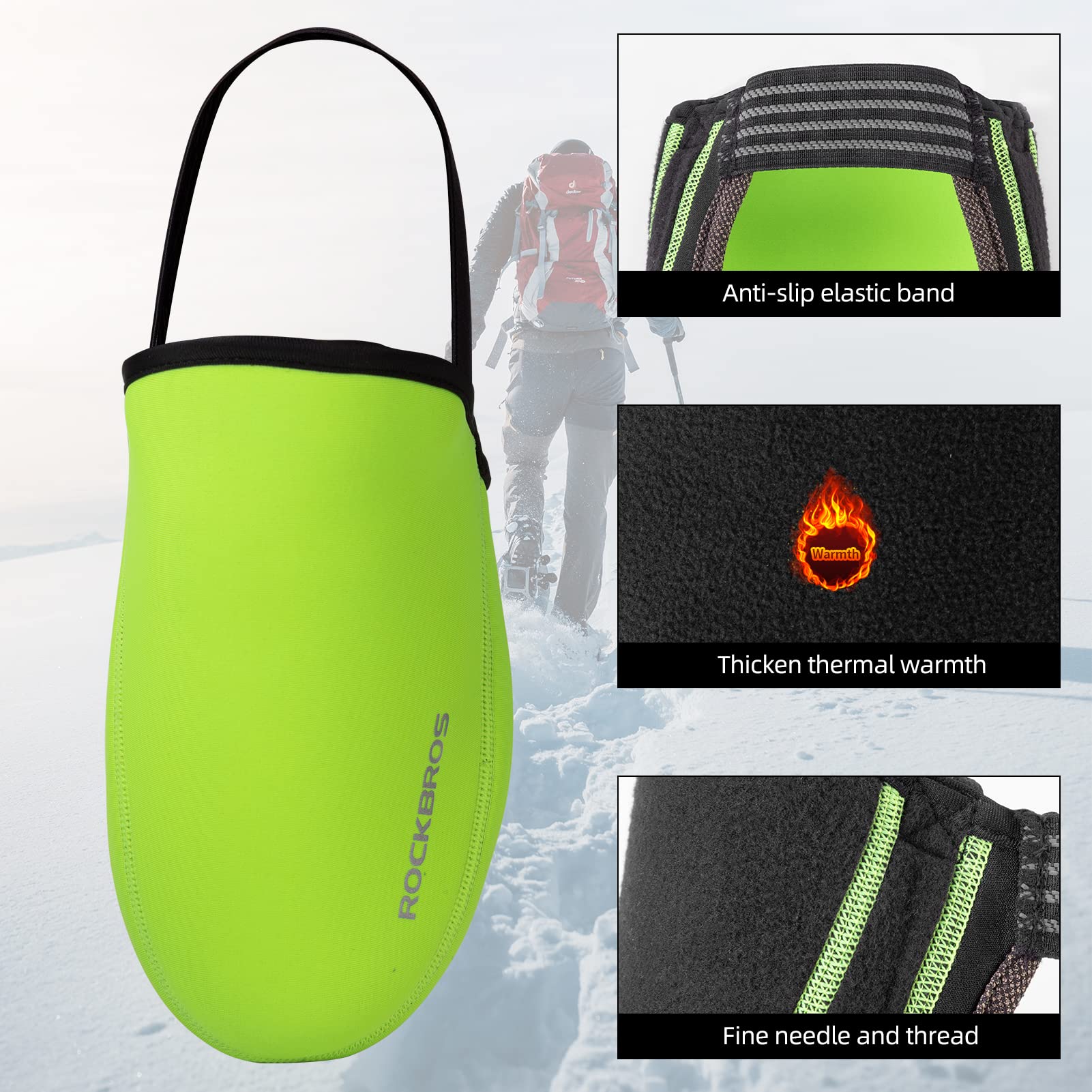 ROCKBROS Cycling Shoe Toe Covers Bike Overshoes Thermal Unisex - Image 3