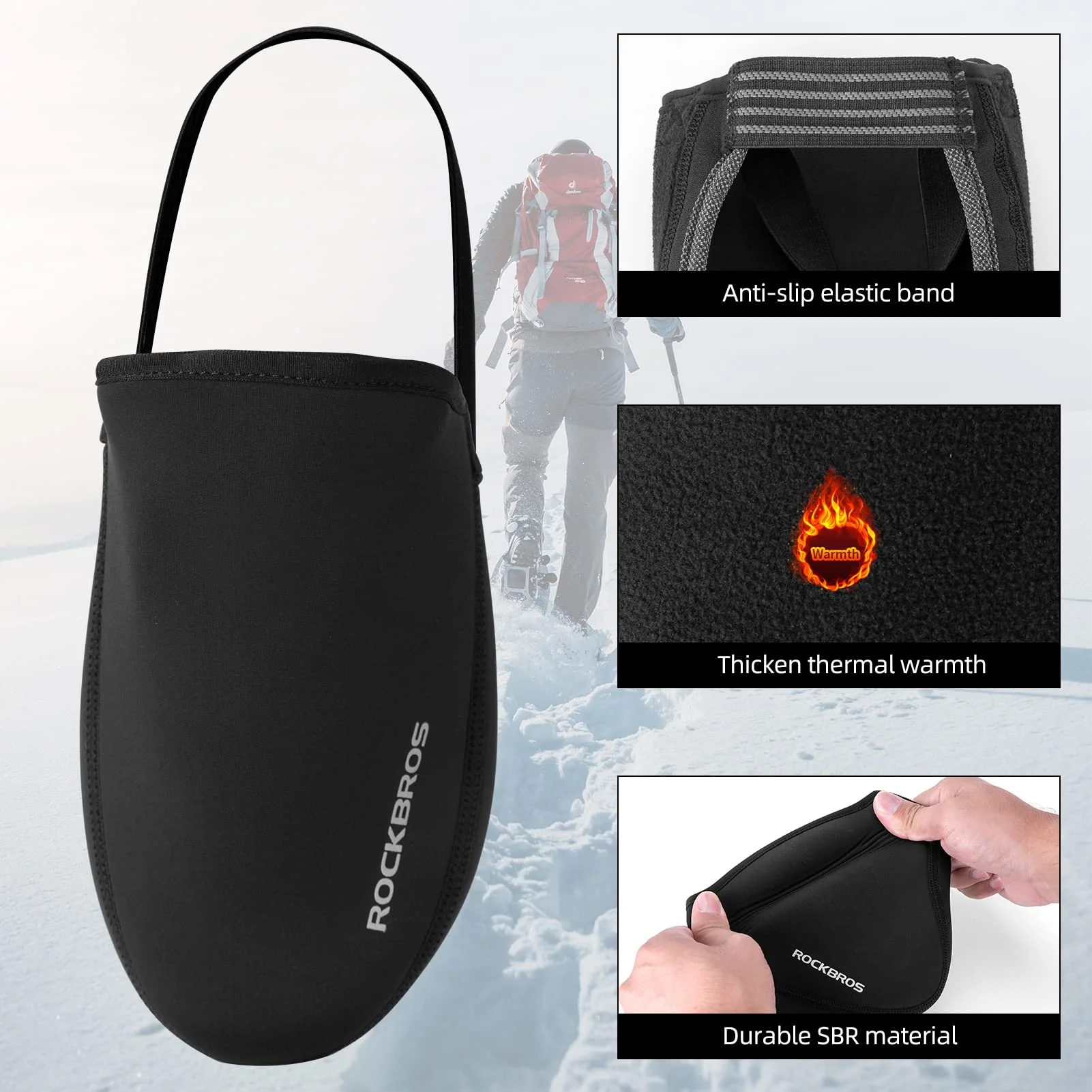 ROCKBROS Cycling Shoe Toe Covers Bike Overshoes Thermal Unisex - Image 9