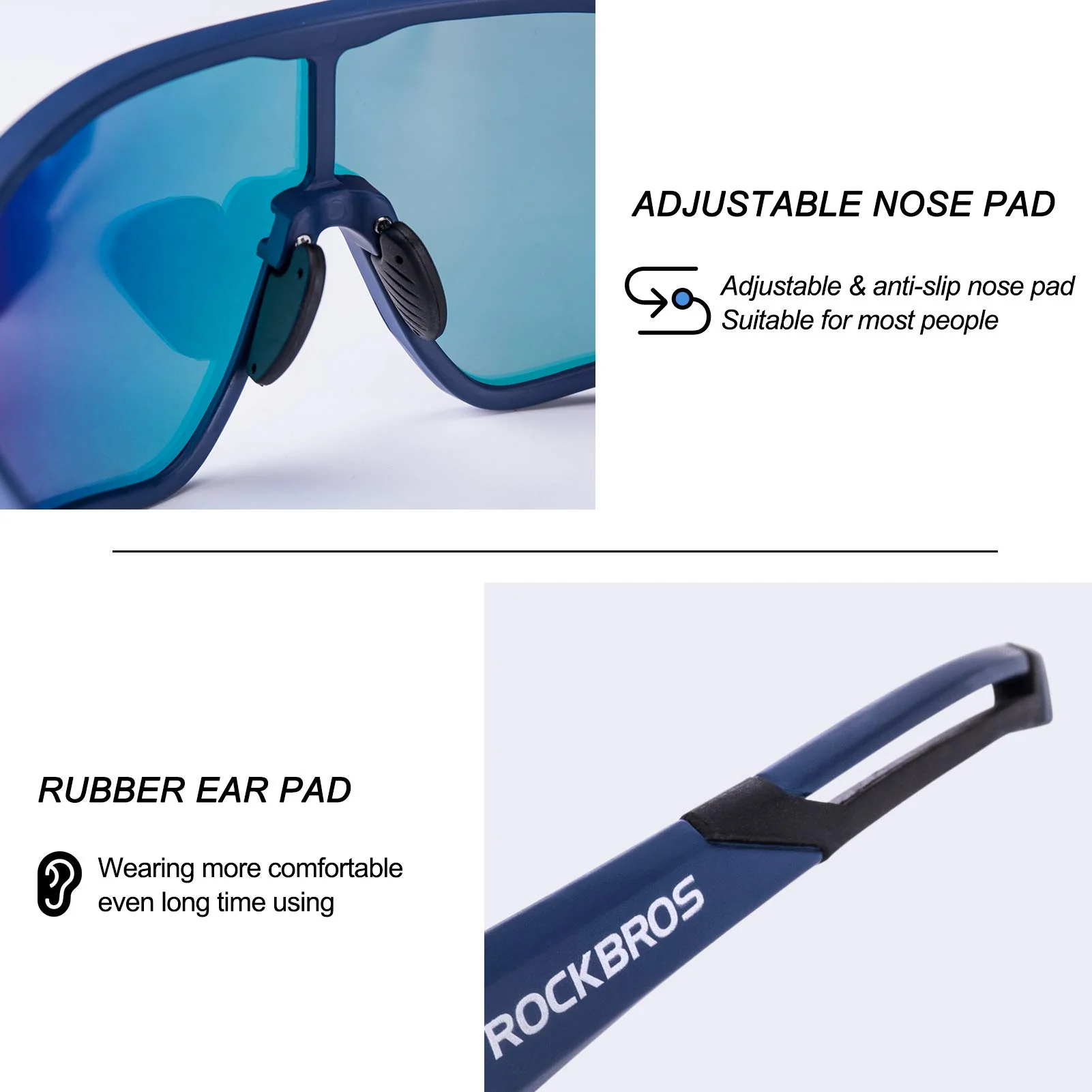ROCKBROS Cycling Sunglasses Polarized UV Protection Full Frame Goggles - Image 13